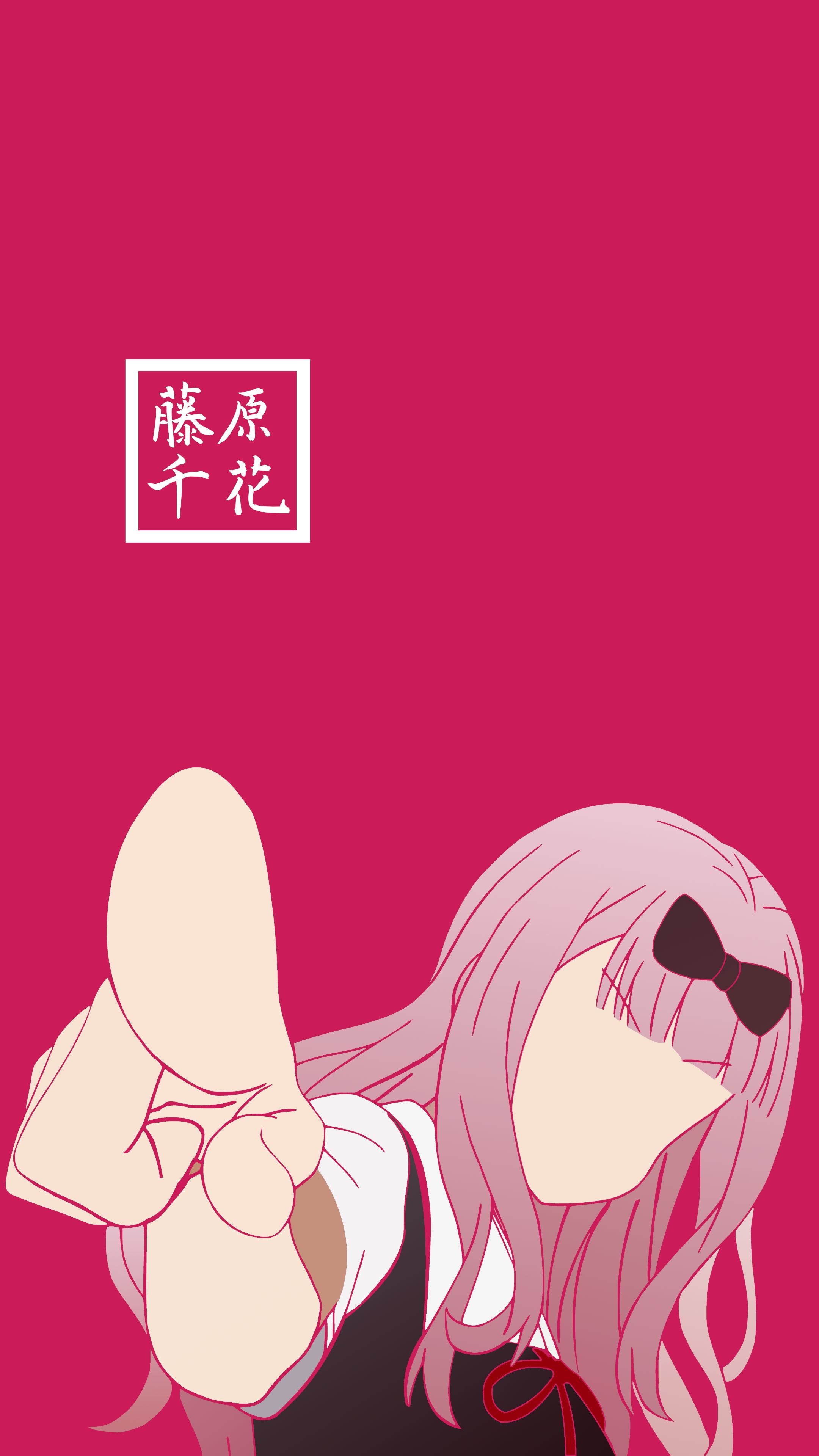 Download mobile wallpaper Anime, Pink Hair, Minimalist, Bow (Clothing), Kaguya Sama Wa Kokurasetai, Kaguya Sama: Love Is War, Chika Fujiwara for free.