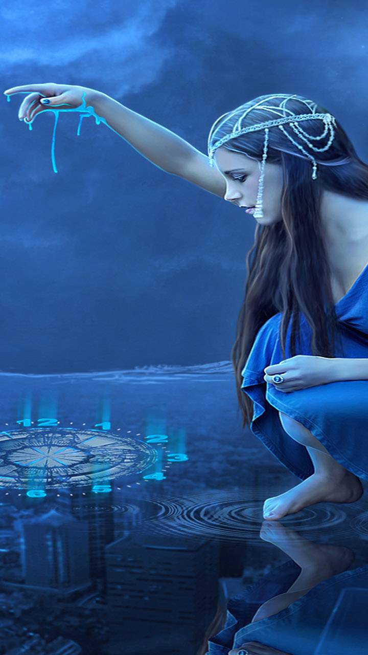 Download mobile wallpaper Water, Fantasy, Witch for free.