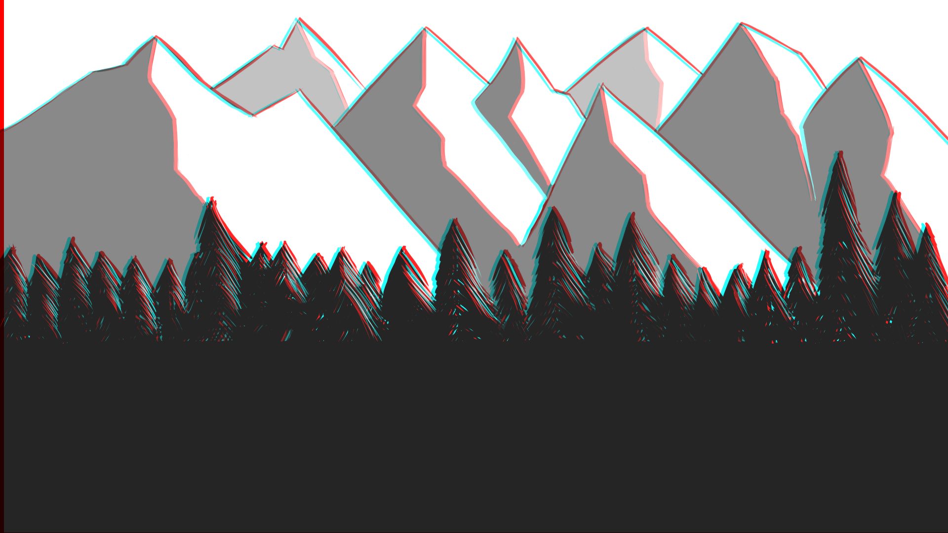 Free download wallpaper Mountain, Forest, Artistic, Glitch, Minimalist on your PC desktop