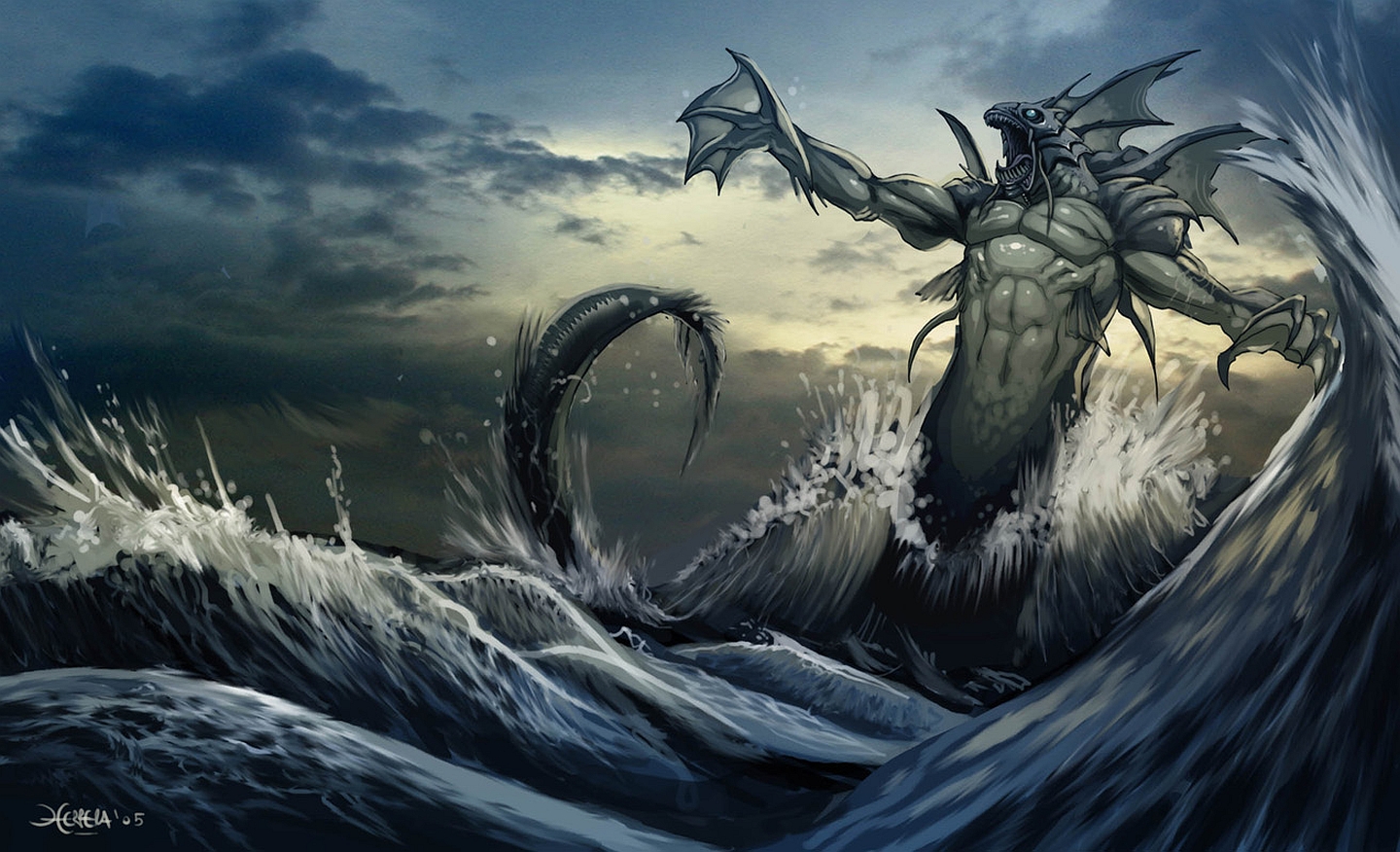 fantasy, sea monster, kraken