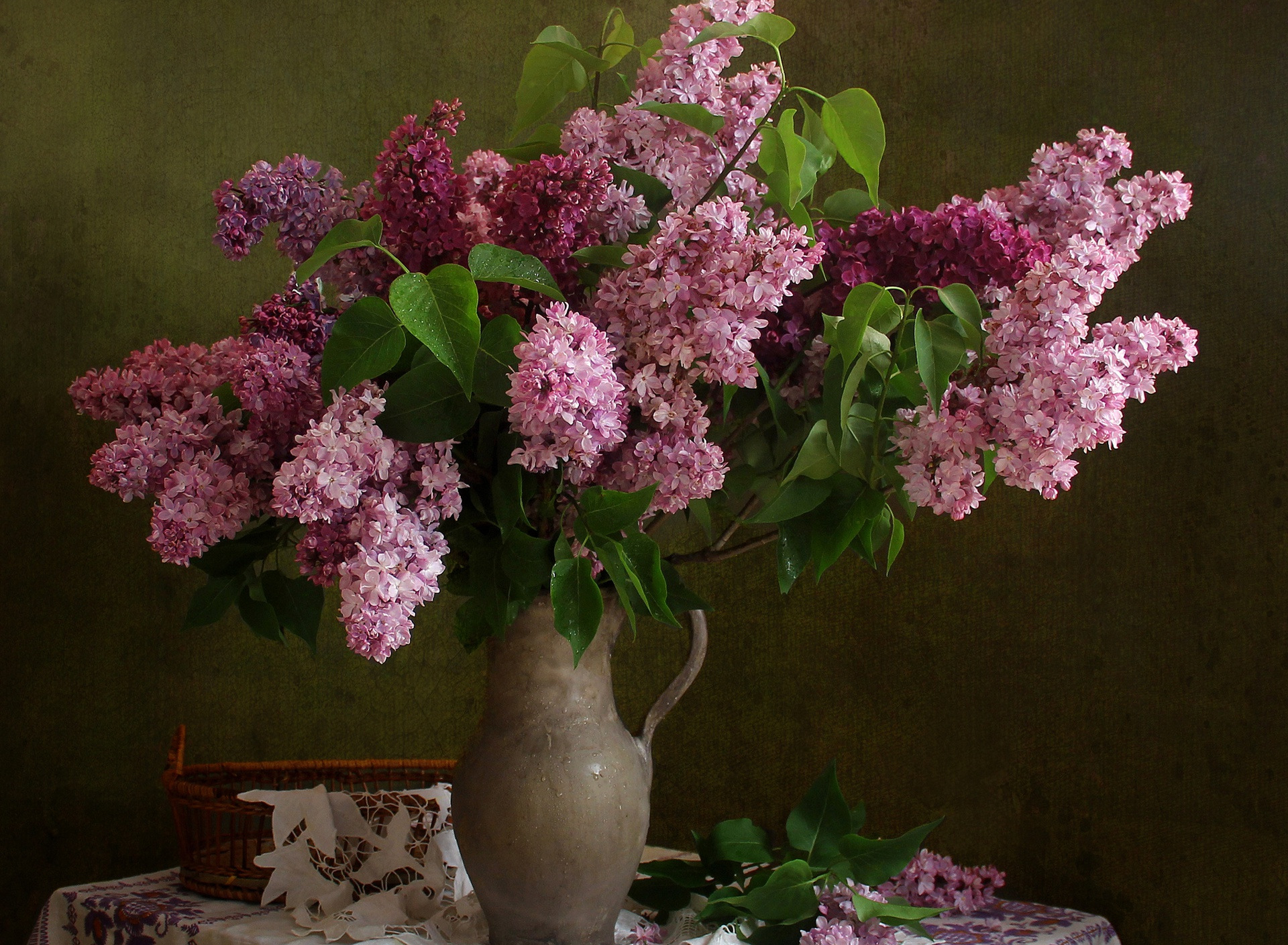 Download mobile wallpaper Lilac, Still Life, Photography, Pitcher for free.