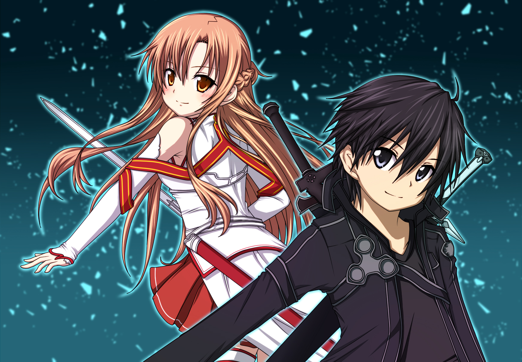 Download mobile wallpaper Sword Art Online, Asuna Yuuki, Kirito (Sword Art Online), Anime for free.