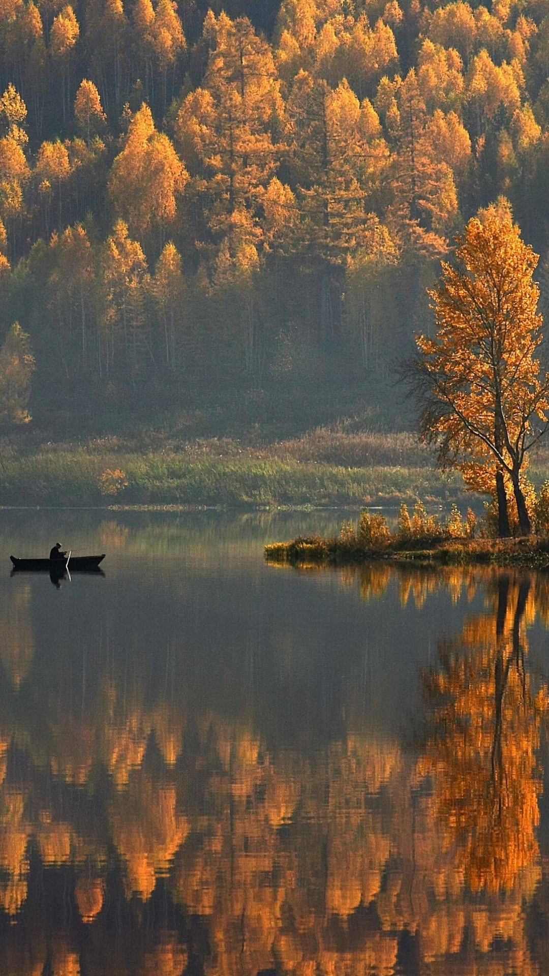 Handy-Wallpaper Herbst, Seen, See, Nebel, Fotografie kostenlos herunterladen.