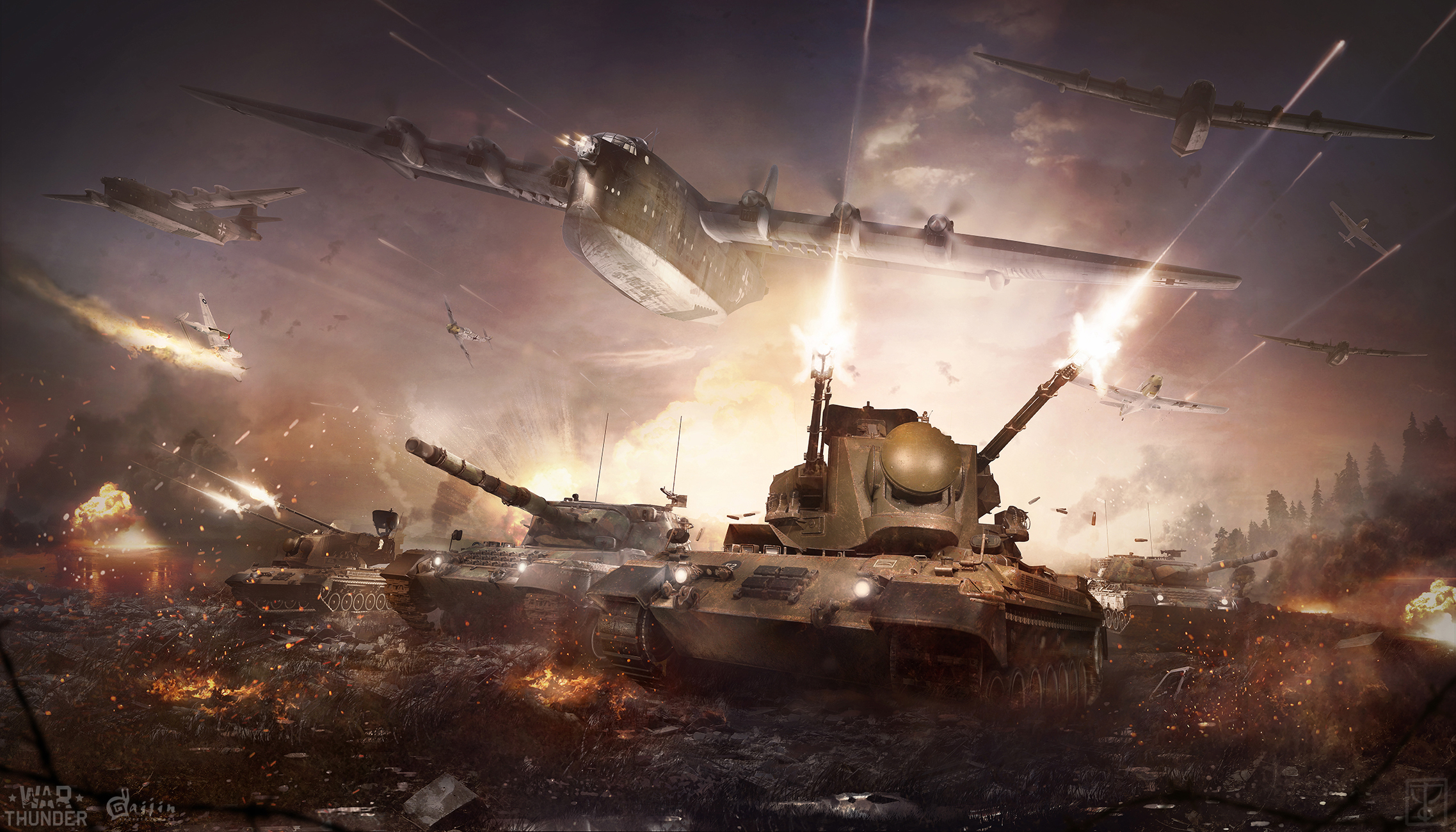 Free download wallpaper Battle, Aircraft, Tank, Video Game, Warplane, War Thunder on your PC desktop