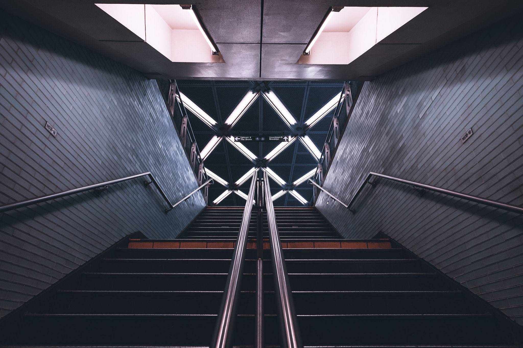 Download mobile wallpaper Architecture, Stairs, Subway, Man Made for free.