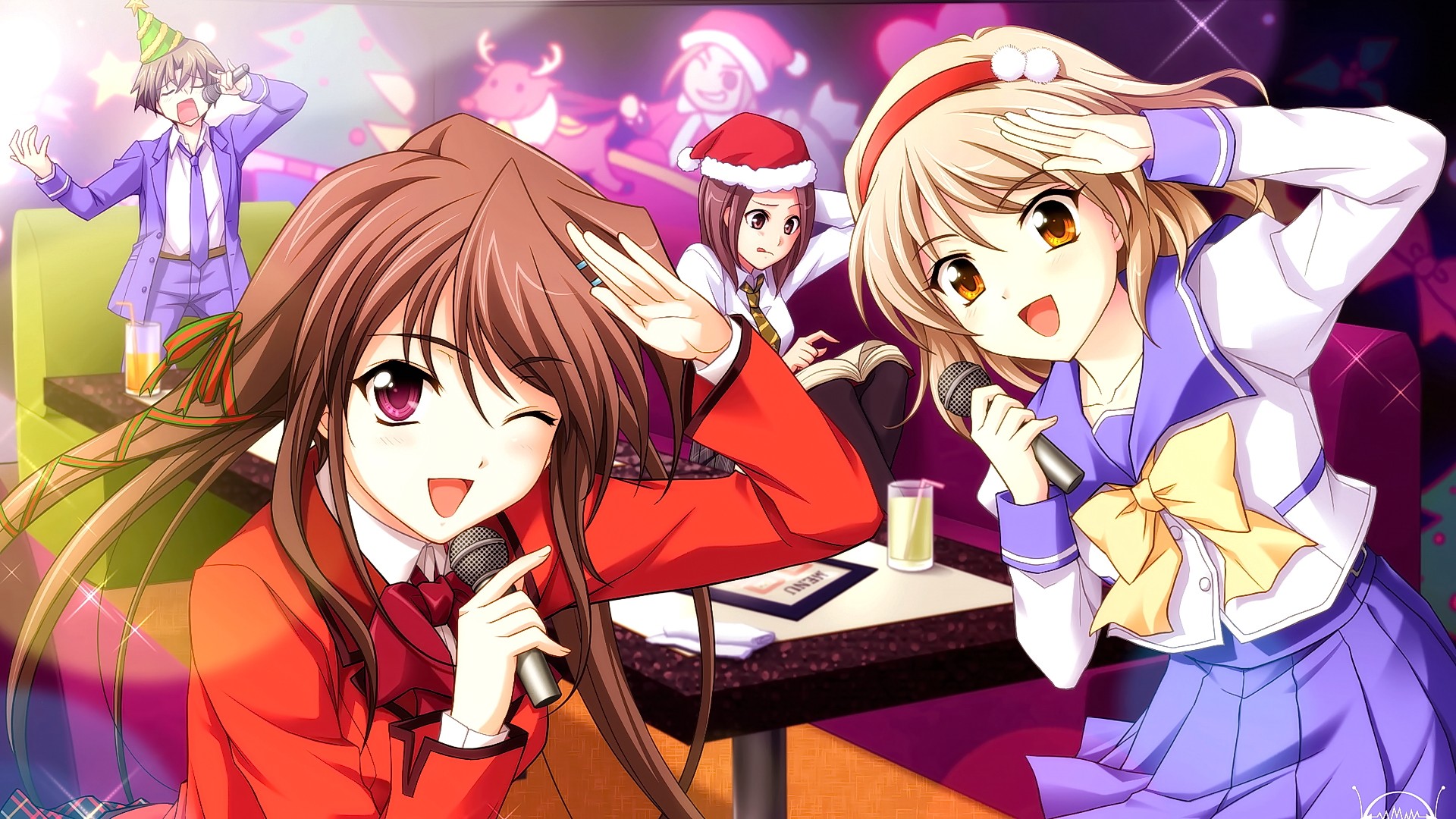 Free download wallpaper Anime, Blonde, School Uniform, Red Eyes, Long Hair, Memories Off on your PC desktop