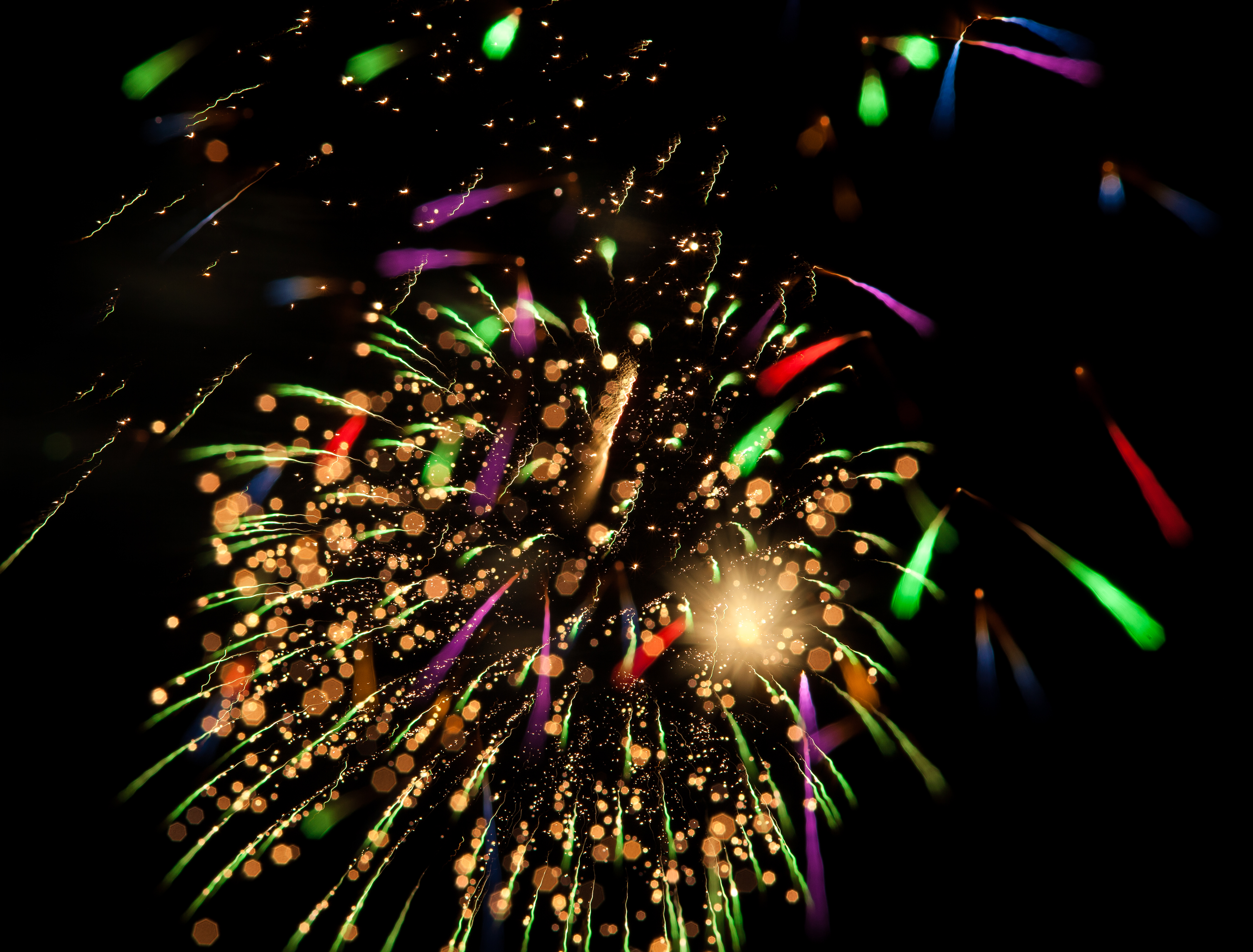 shine, holidays, salute, glare, sparks, brilliance, bokeh, boquet, fireworks, firework