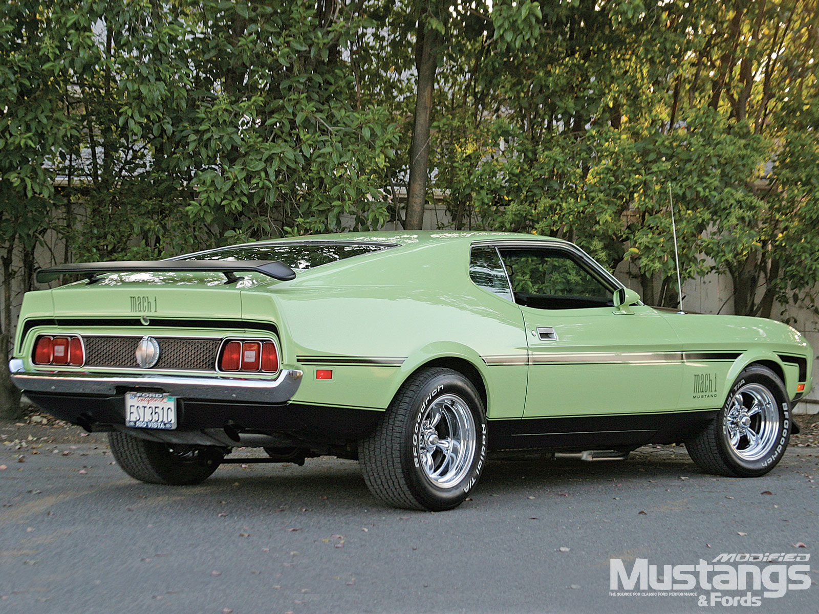 vehicles, ford mustang mach 1, classic car, fastback, ford, green car, muscle car