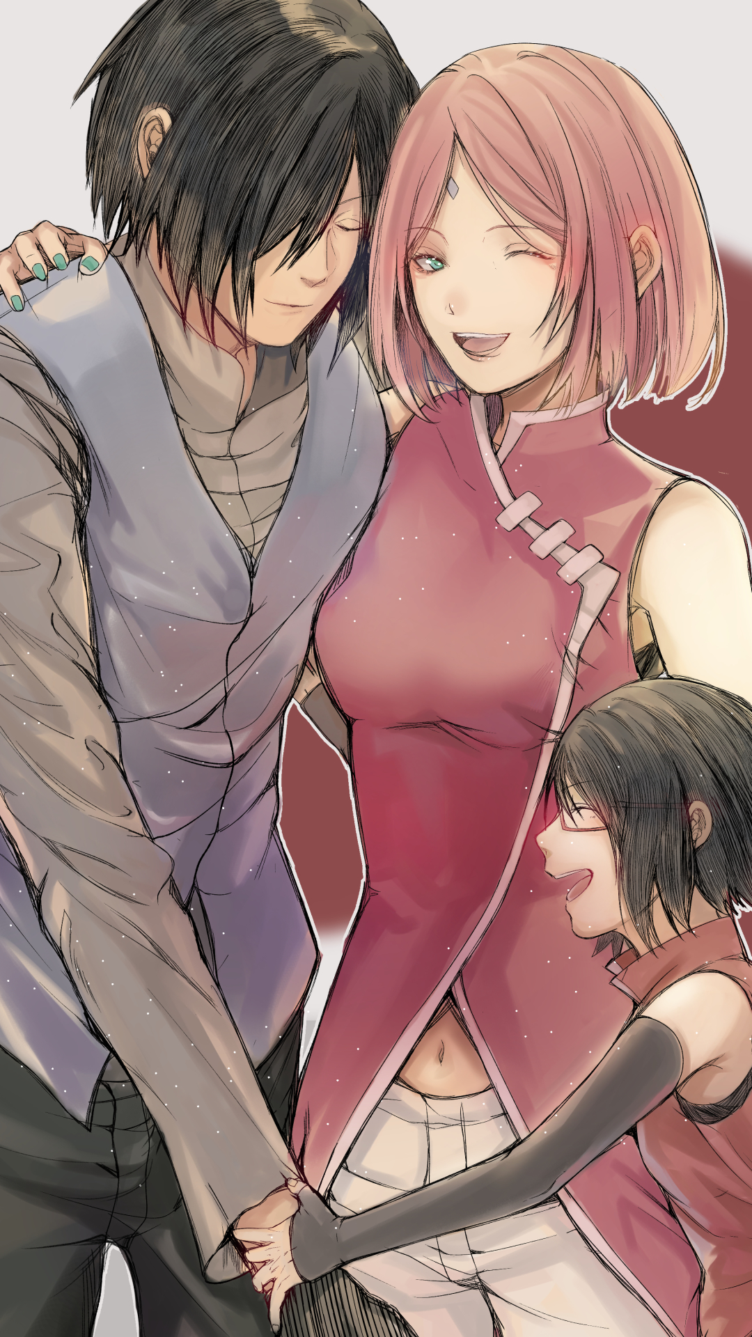 Download mobile wallpaper Anime, Naruto, Sasuke Uchiha, Sakura Haruno, Sarada Uchiha, Boruto for free.