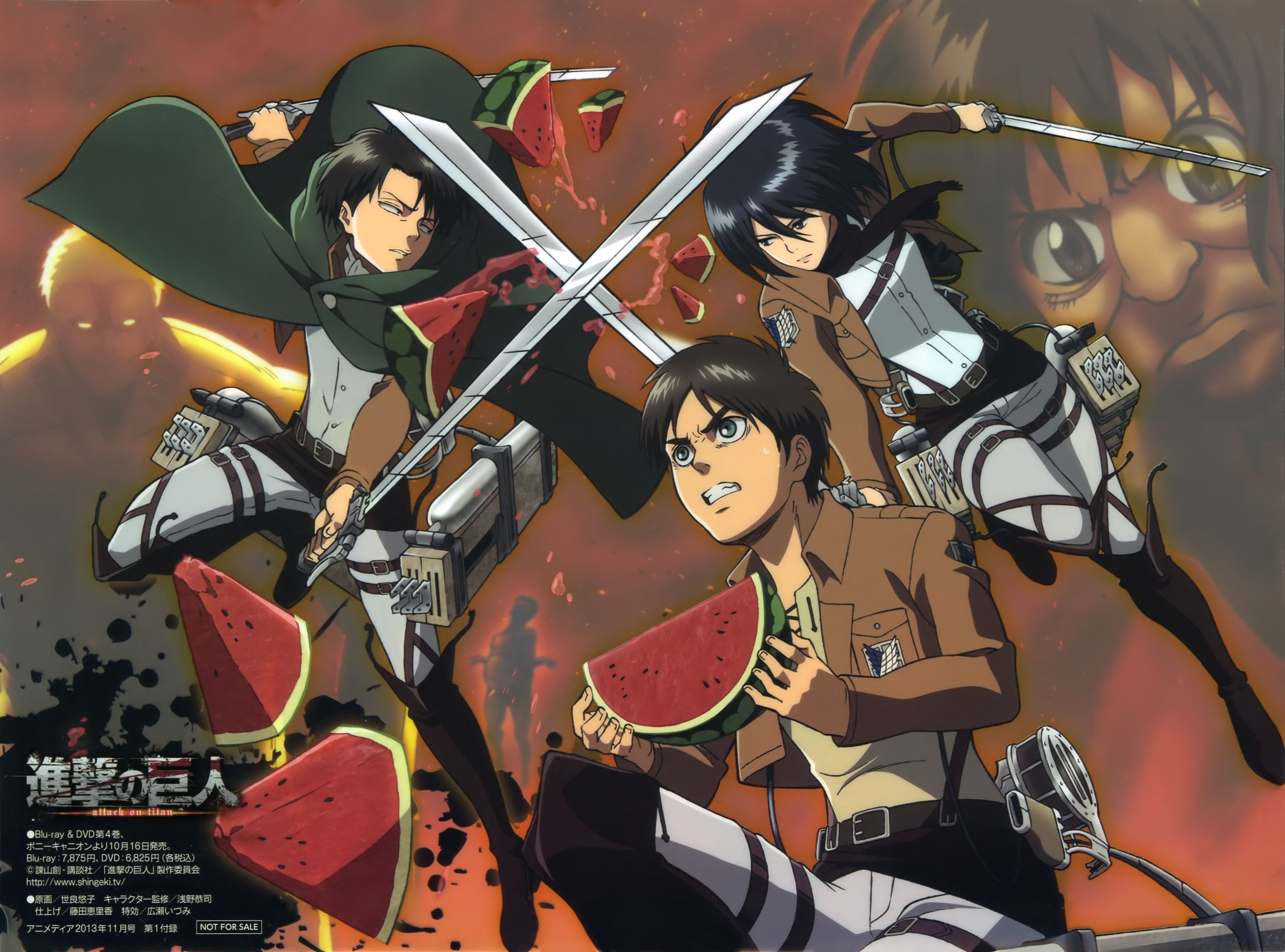 Handy-Wallpaper Animes, Eren Jäger, Mikasa Ackermann, Attack On Titan, Levi Ackermann kostenlos herunterladen.