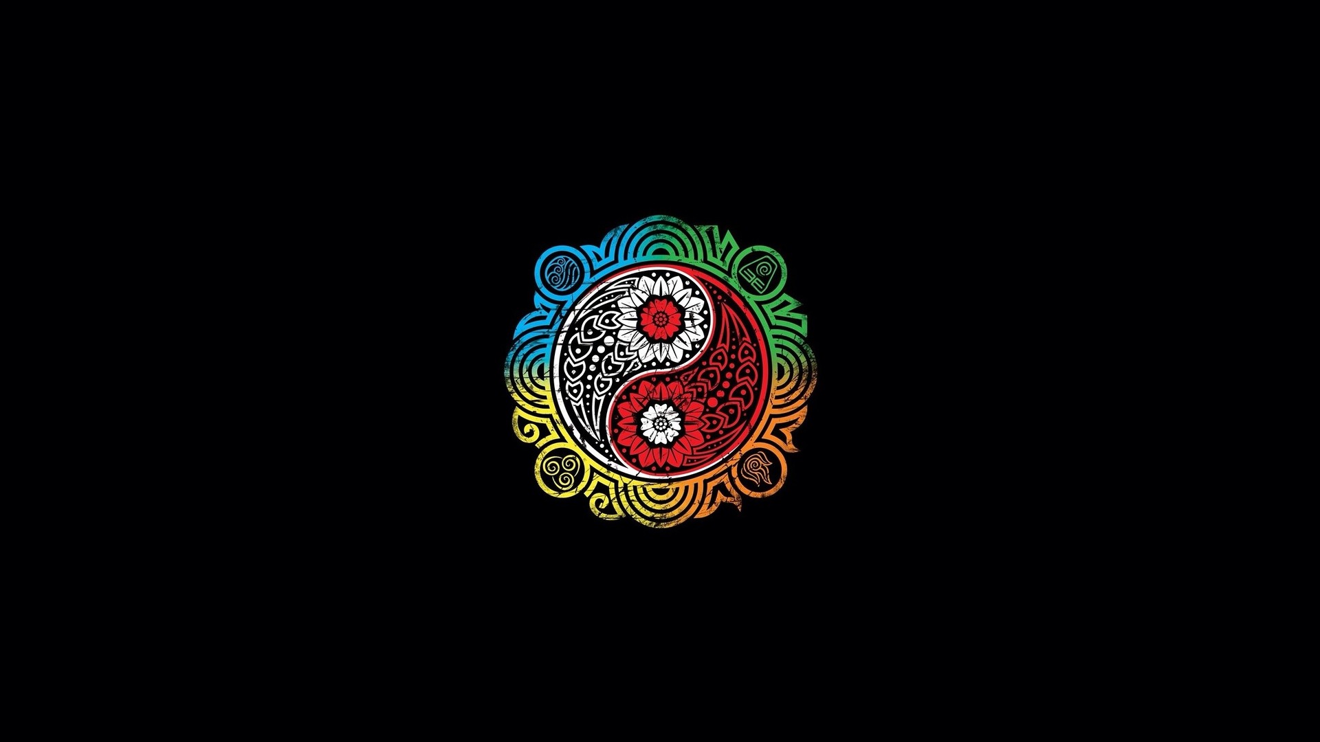 724597 Bild herunterladen religiös, yin yang, farben - Hintergrundbilder und Bildschirmschoner kostenlos