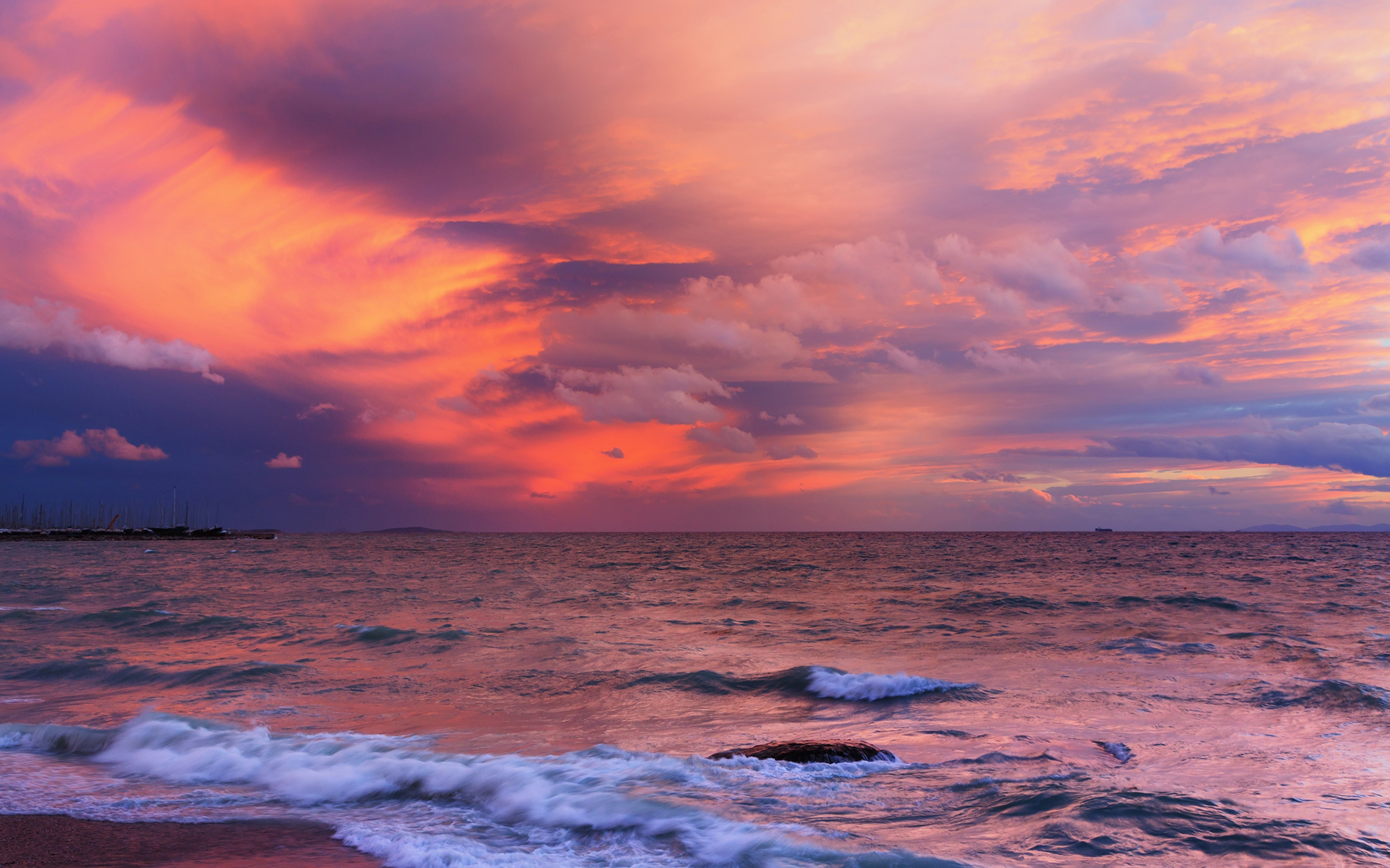 Free download wallpaper Sunset, Sky, Horizon, Ocean, Earth, Photography on your PC desktop