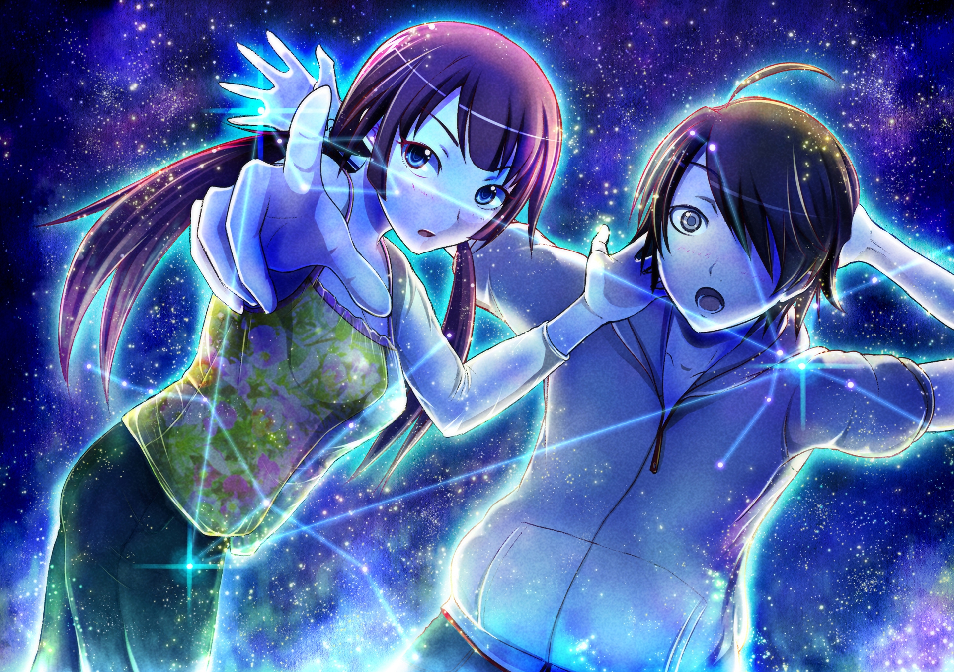 Descarga gratuita de fondo de pantalla para móvil de Animado, Monogatari (Serie), Hitagi Senjogahara, Koyomi Araragi.