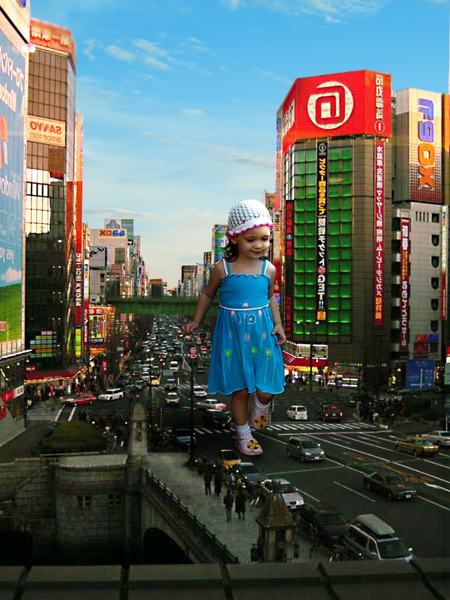 Download mobile wallpaper Cities, People, Children, Art Photo for free.
