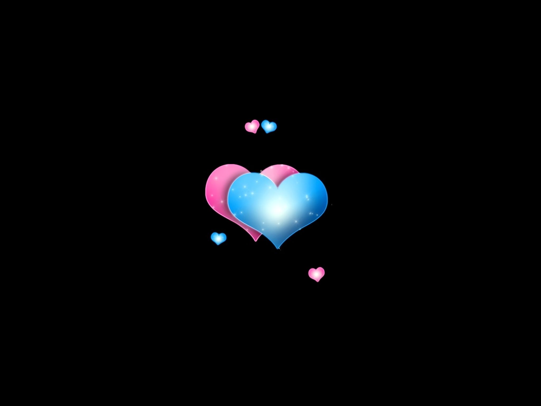 無料モバイル壁紙ピンク, 青い, 芸術的, 心臓をダウンロードします。