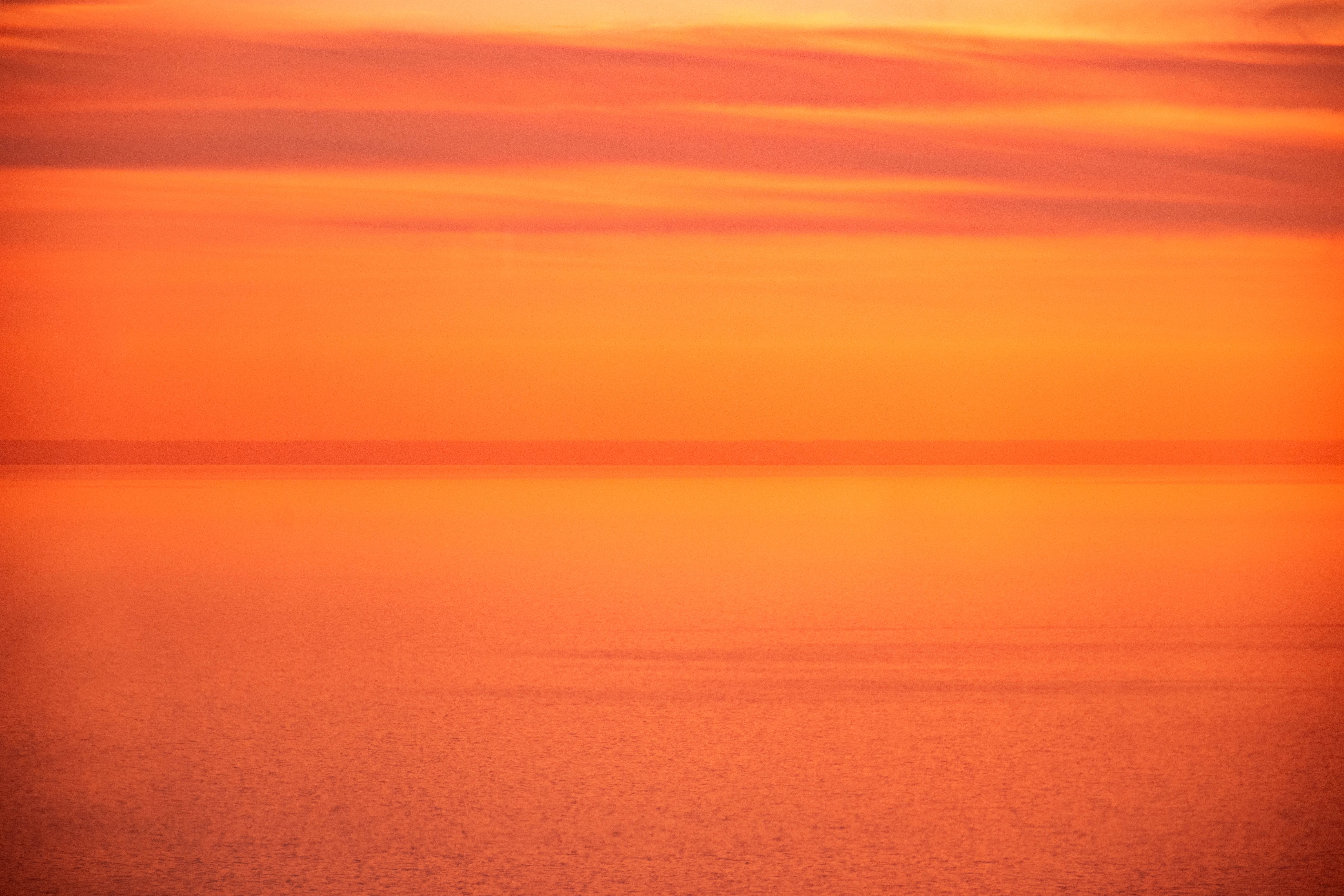 HD wallpaper pink, nature, sunset, sky, sea, glare