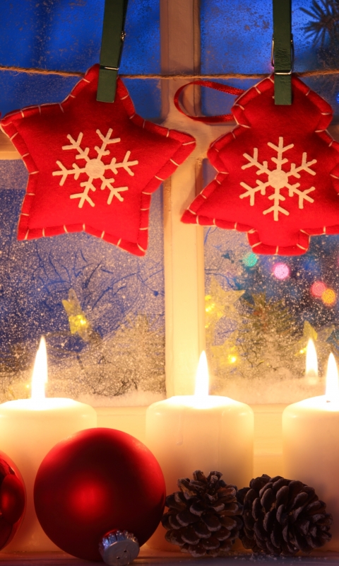 Download mobile wallpaper Christmas, Holiday, Candle, Christmas Ornaments for free.