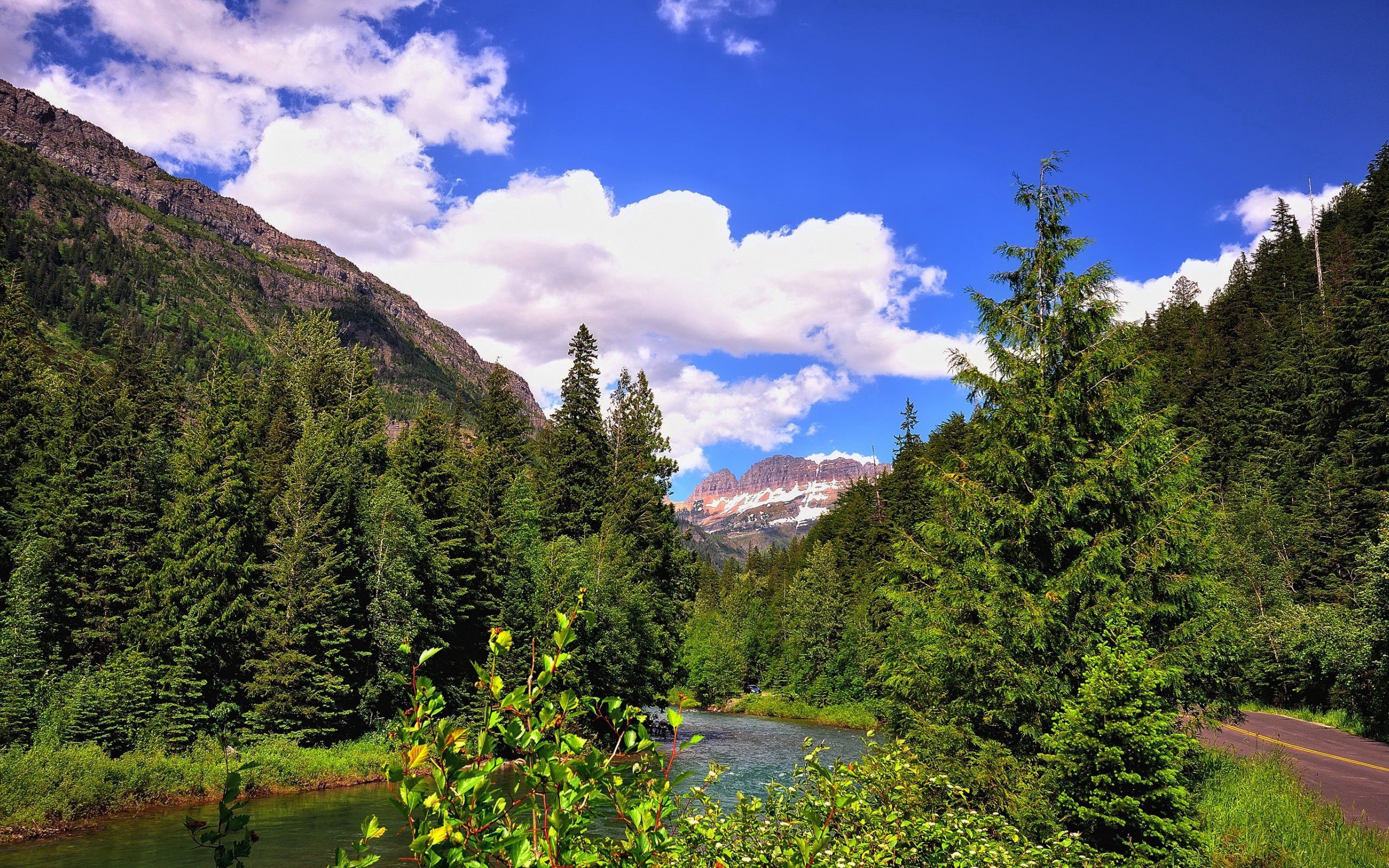 Téléchargez gratuitement l'image Herbe, Nature, Arbres, Rivières, Montagnes sur le bureau de votre PC