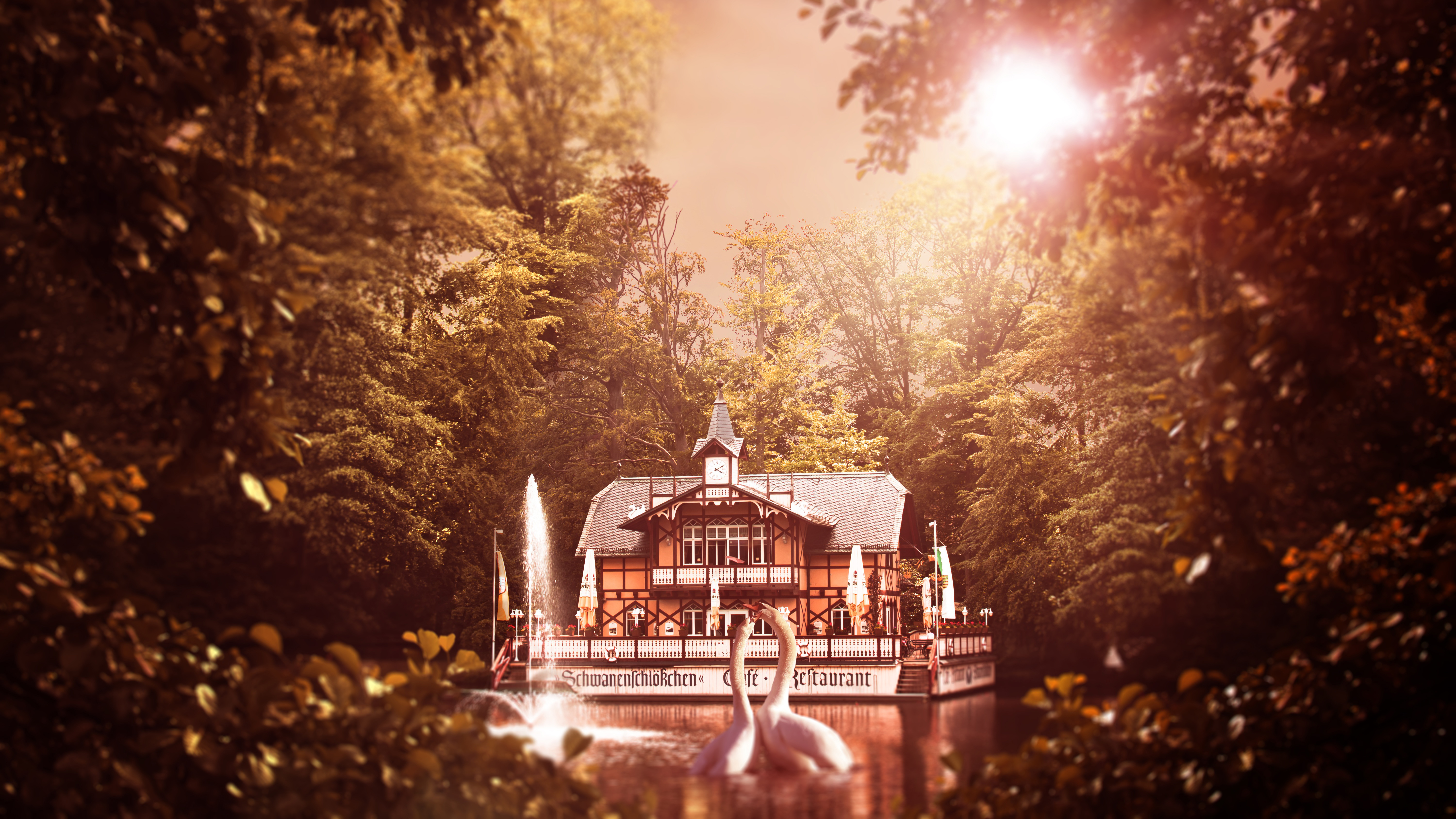 Download mobile wallpaper House, Swan, Photography, Manipulation for free.