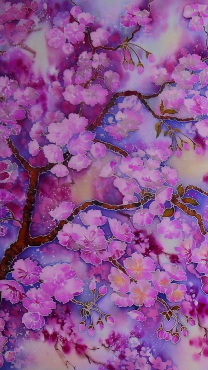 Handy-Wallpaper Blumen, Sakura, Blume, Kirschblüte, Künstlerisch, Pinke Blume kostenlos herunterladen.