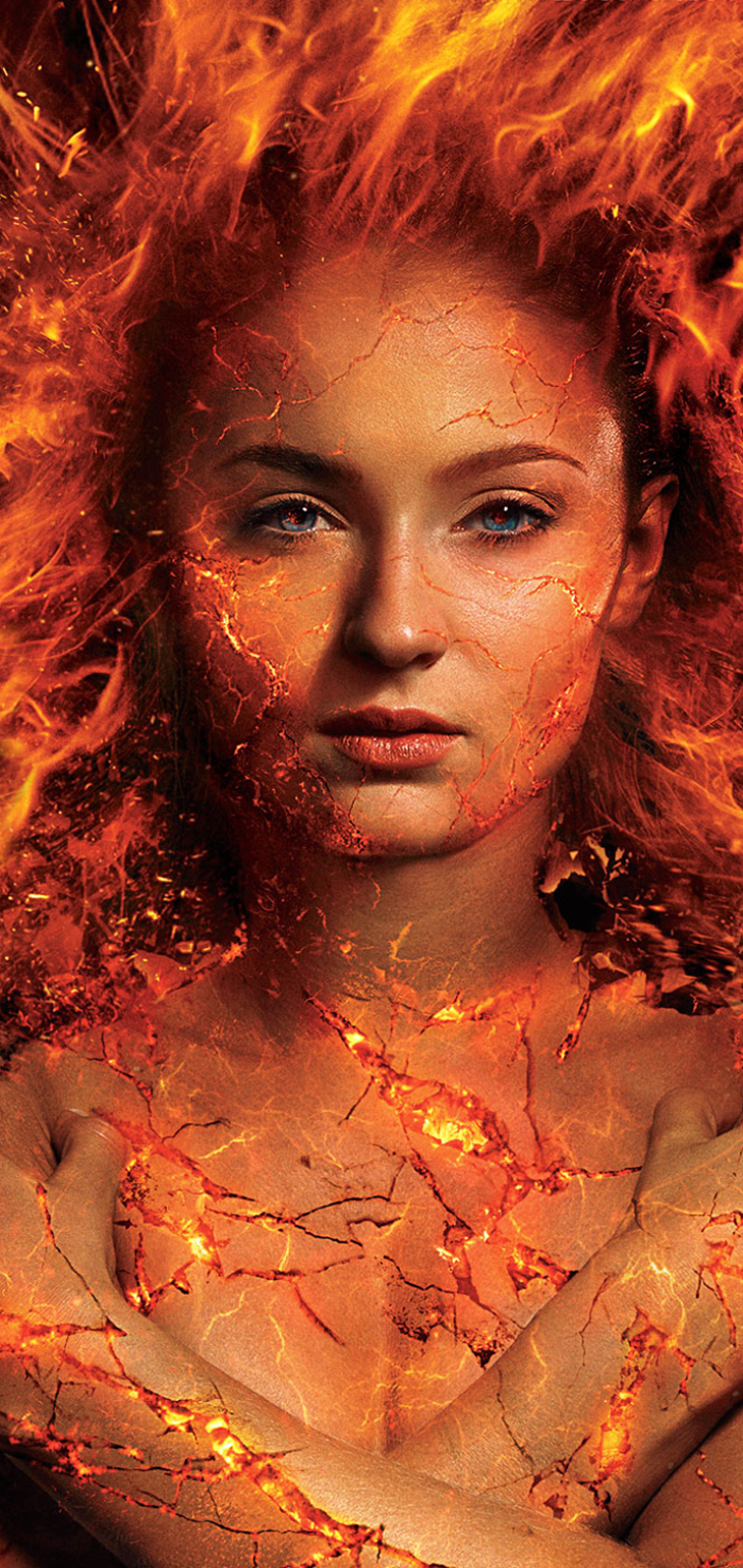 Handy-Wallpaper Feuer, X Men, Blaue Augen, Filme, Jean Gray, Phönix (Marvel Comics), X Men: Dark Phoenix, Sophie Turner, X Men: Dunkler Phönix kostenlos herunterladen.