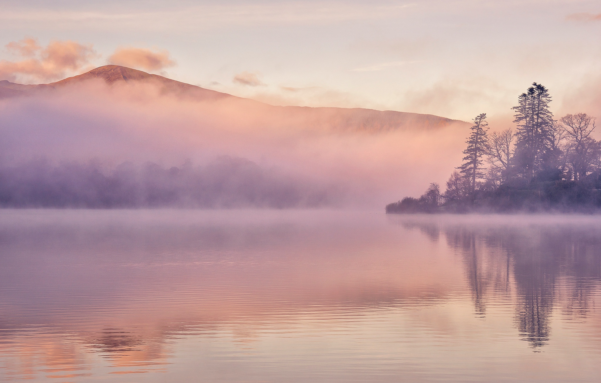 Free download wallpaper Nature, Lake, Fog, Earth on your PC desktop