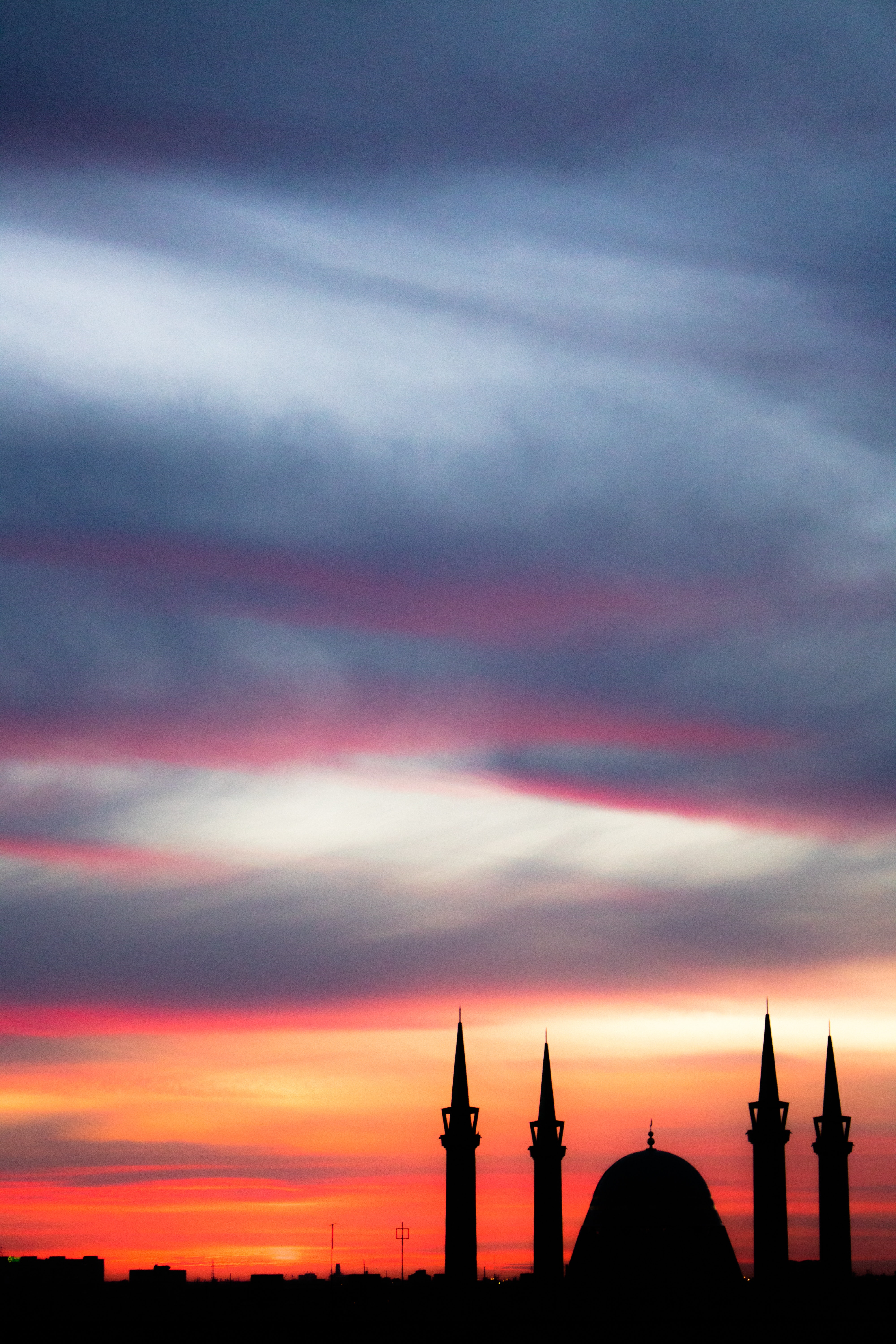 mosque, sky, architecture, cities, sunset