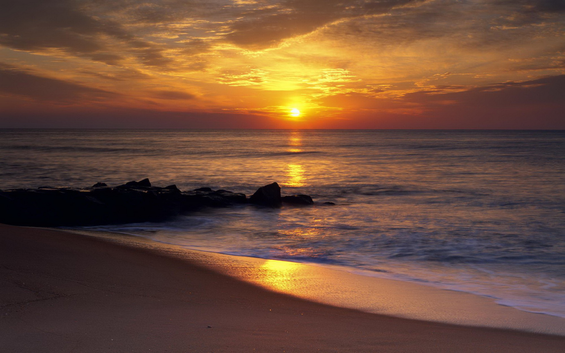 Download mobile wallpaper Sunset, Sea, Sun, Beach, Horizon, Ocean, Earth, Cloud for free.