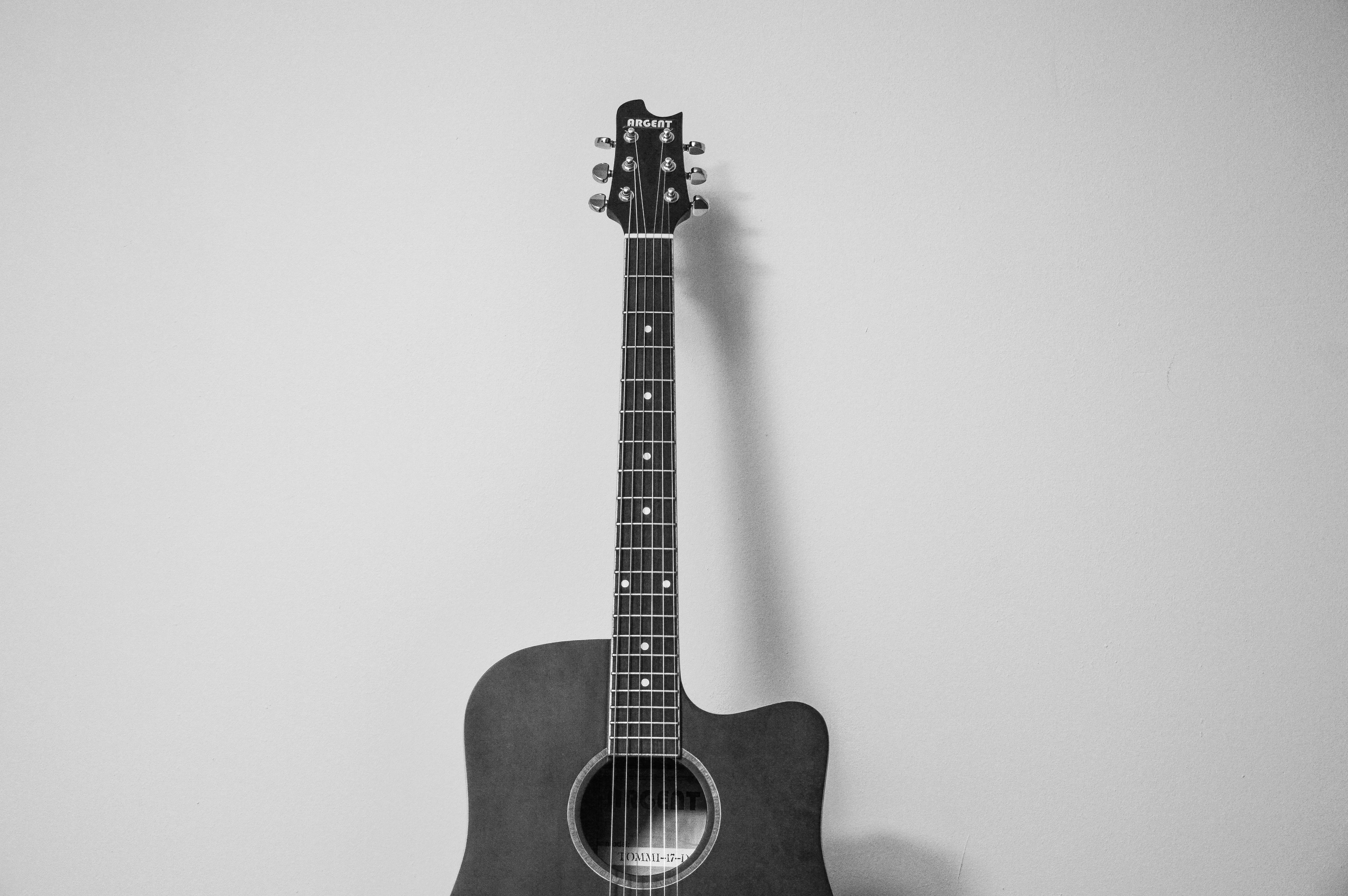 1920x1080 Background guitar, music, musical instrument, bw, chb