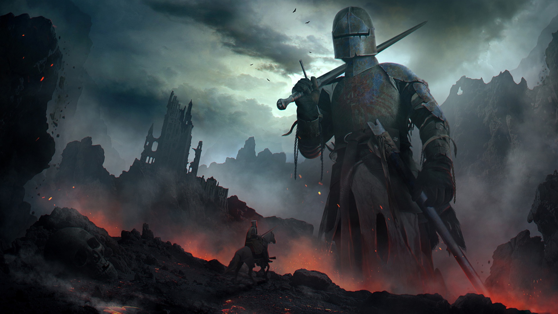Free download wallpaper Fantasy, Warrior, Knight, Armor, Sword, Giant on your PC desktop