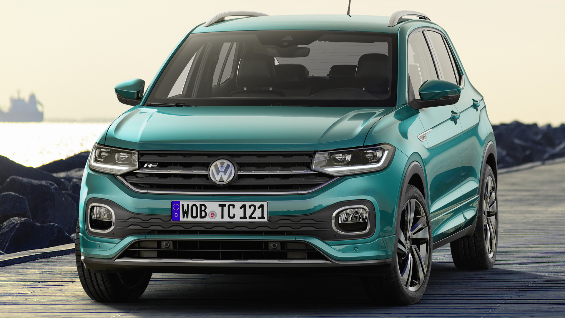 Download mobile wallpaper Volkswagen, Car, Suv, Vehicles, Green Car, Subcompact Car, Volkswagen T Cross R Line for free.
