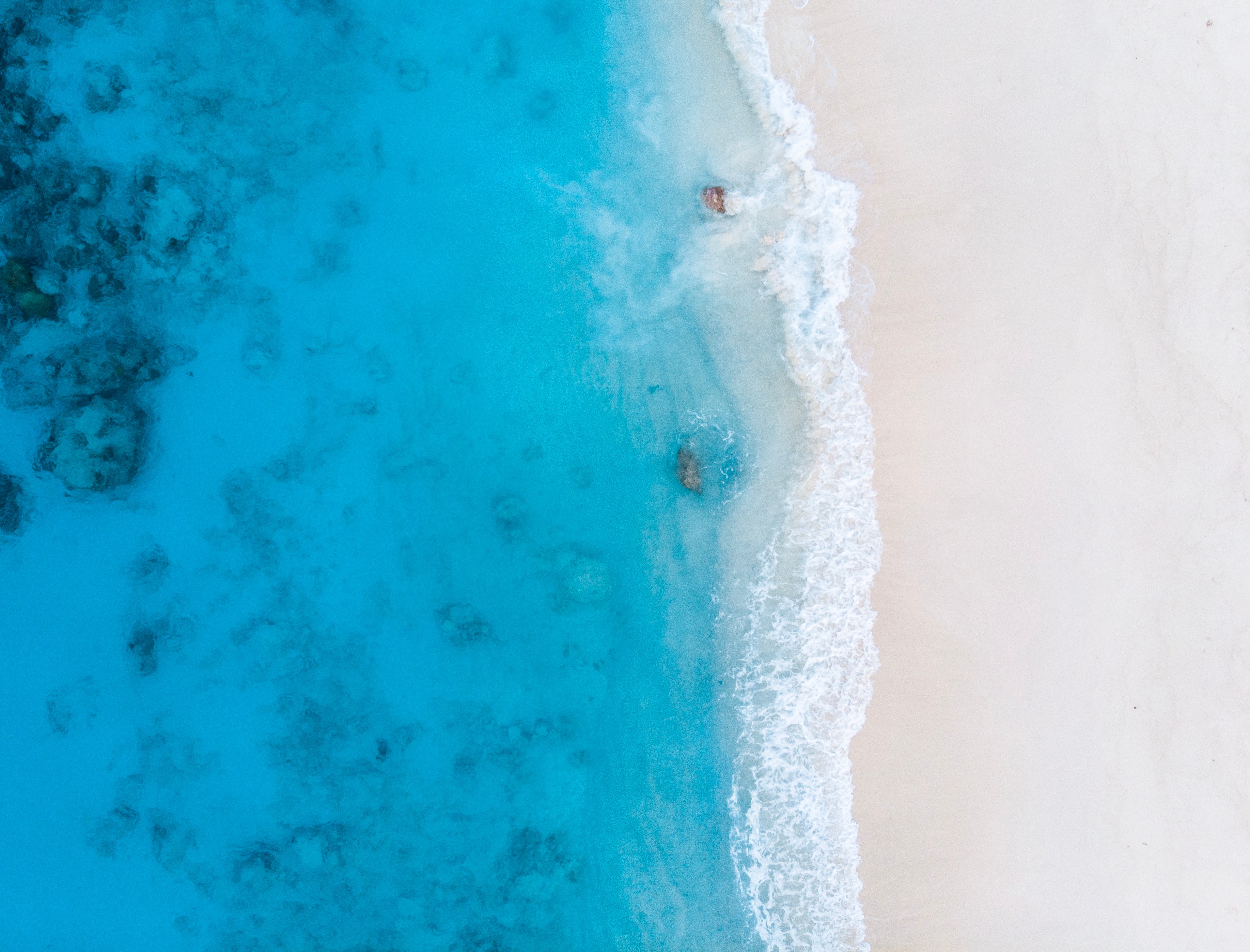 Free download wallpaper Nature, Sea, View From Above, Surf, Coast, Beach on your PC desktop