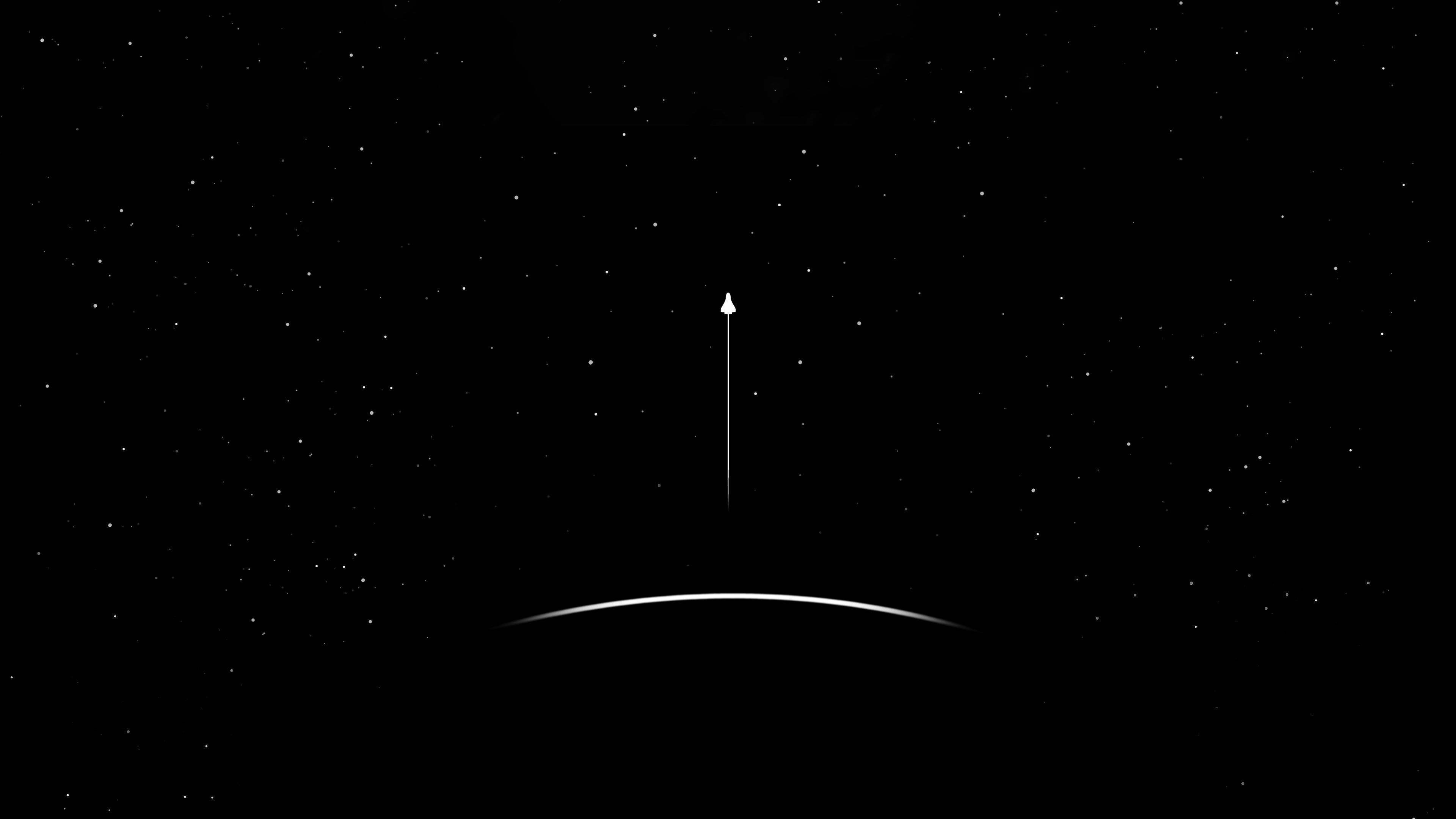 Descarga gratuita de fondo de pantalla para móvil de Espacio, Ciencia Ficción, Nave Espacial, Blanco Y Negro, Minimalista.