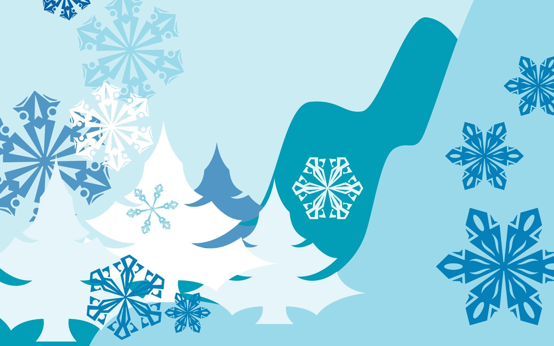 Скачать обои бесплатно Снежинки, Дерево, Рождество, Синий, Праздничные картинка на рабочий стол ПК