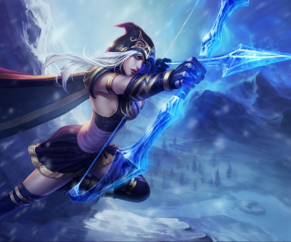 Download mobile wallpaper Fantasy, Arrow, League Of Legends, Bow, Archer, Video Game, White Hair, Woman Warrior, Ashe (League Of Legends) for free.