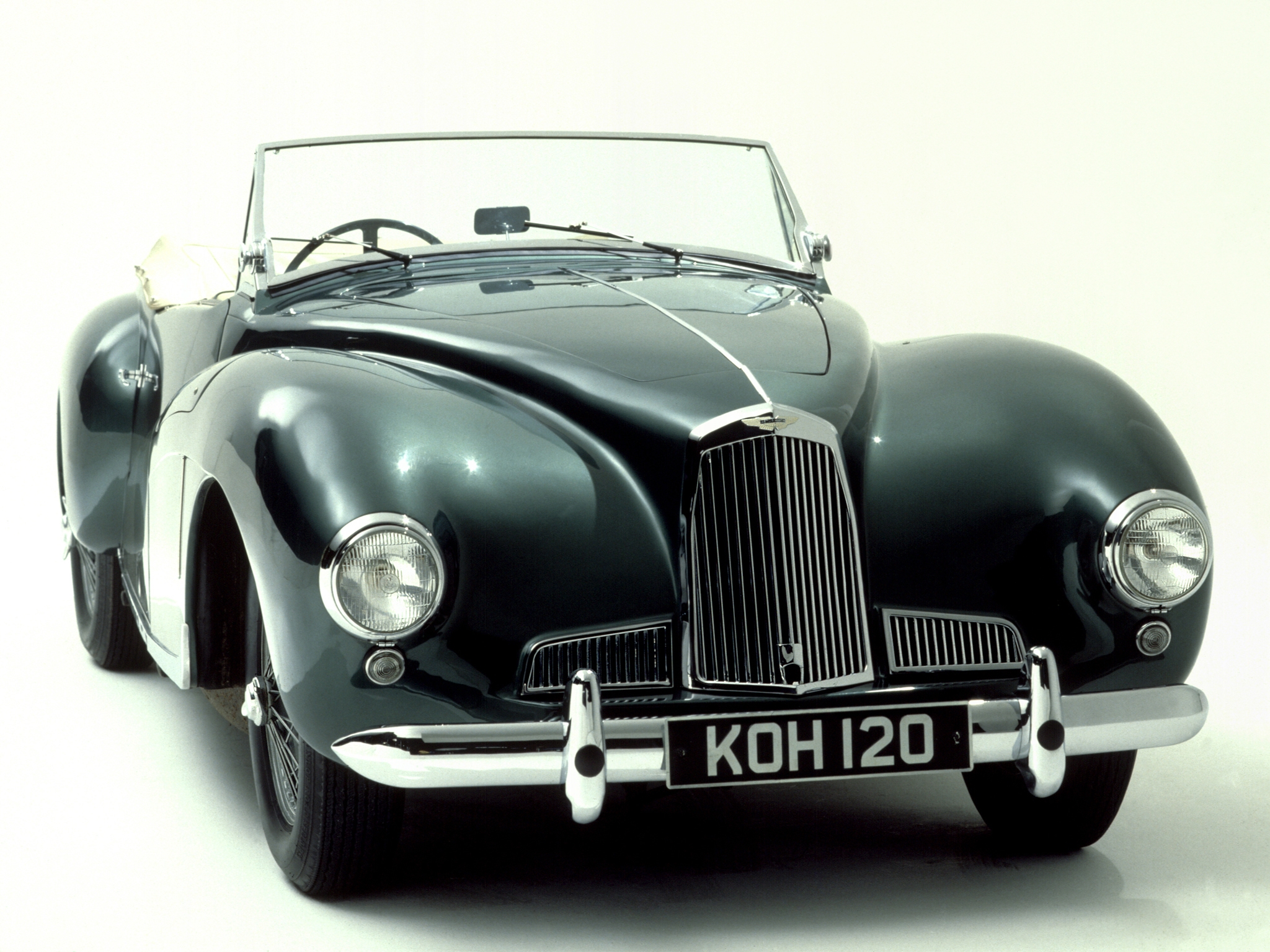 114511 baixar imagens automóveis, aston martin, carros, verde, vista frontal, estilo, retro, retrô, 1948 - papéis de parede e protetores de tela gratuitamente