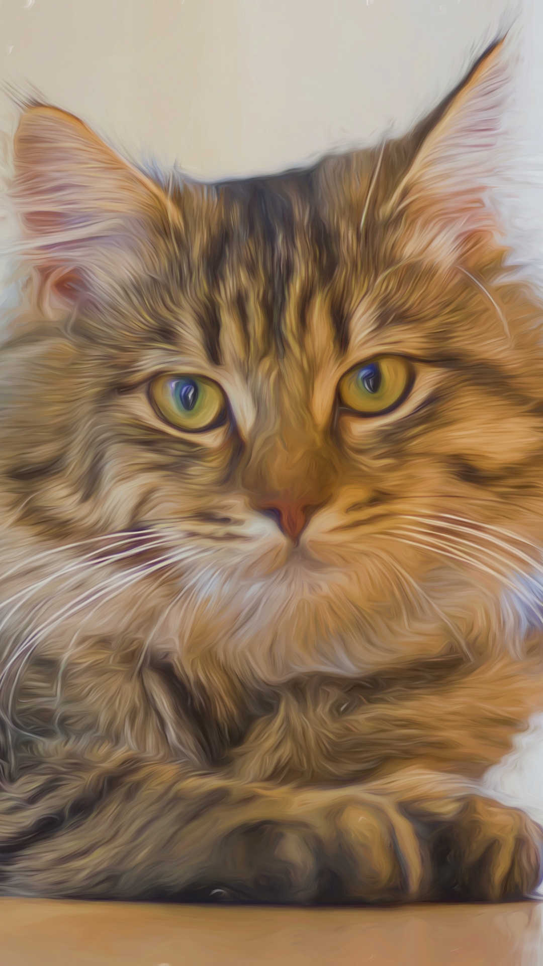 Descarga gratuita de fondo de pantalla para móvil de Animales, Gatos, Gato, Pintura, Cuadro, Pintura Al Óleo.