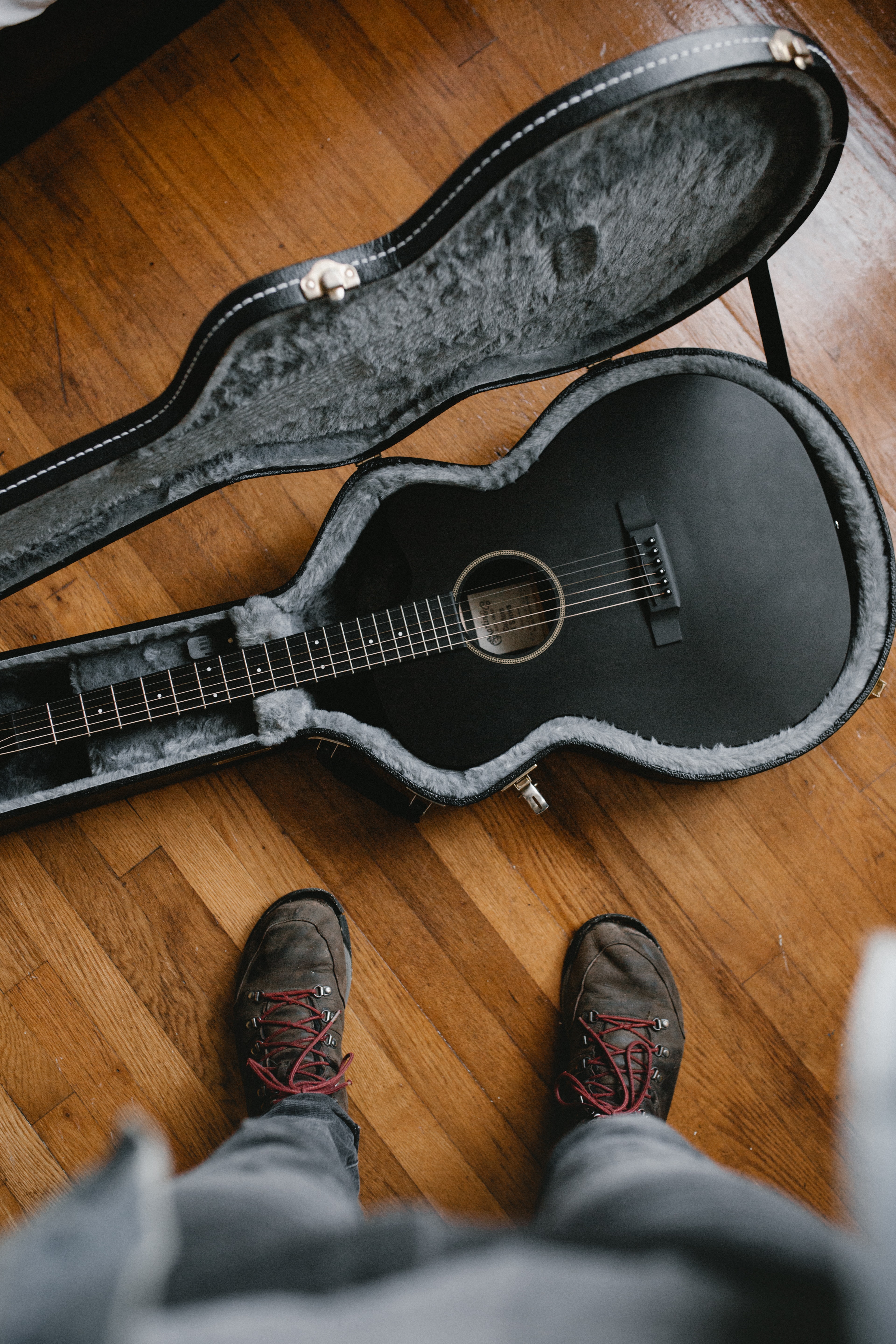 Full HD Wallpaper guitar, miscellanea, miscellaneous, musical instrument, boots, shoes