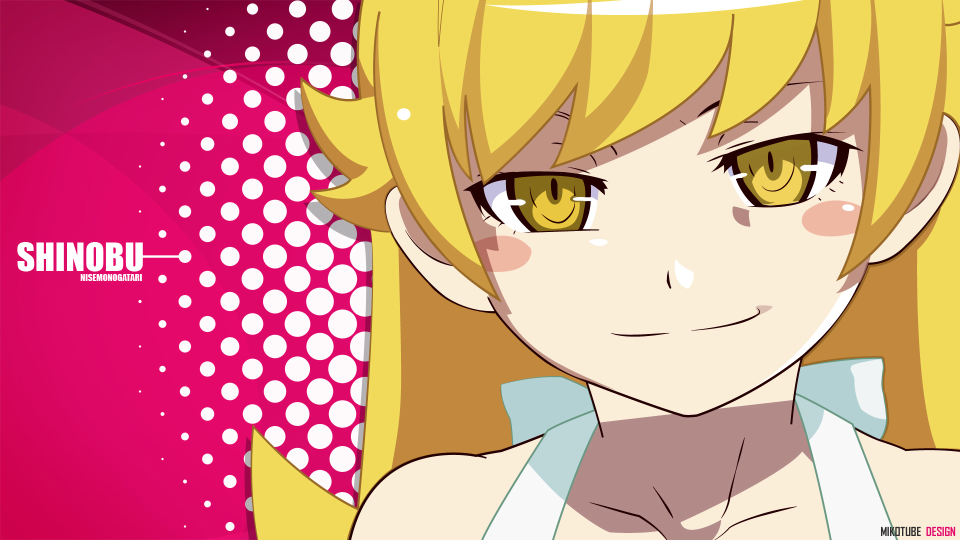 Free download wallpaper Anime, Blonde, Yellow Eyes, Long Hair, Monogatari (Series), Shinobu Oshino on your PC desktop