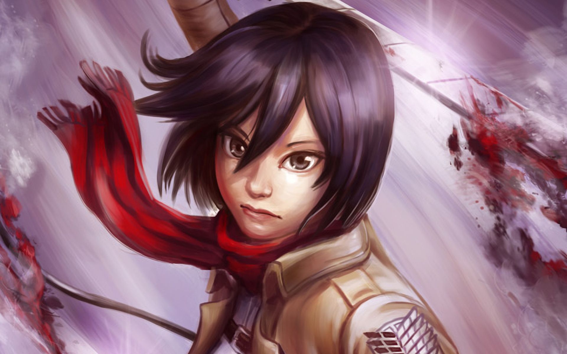 Laden Sie das Animes, Mikasa Ackermann, Shingeki Kein Kyojin, Attack On Titan-Bild kostenlos auf Ihren PC-Desktop herunter