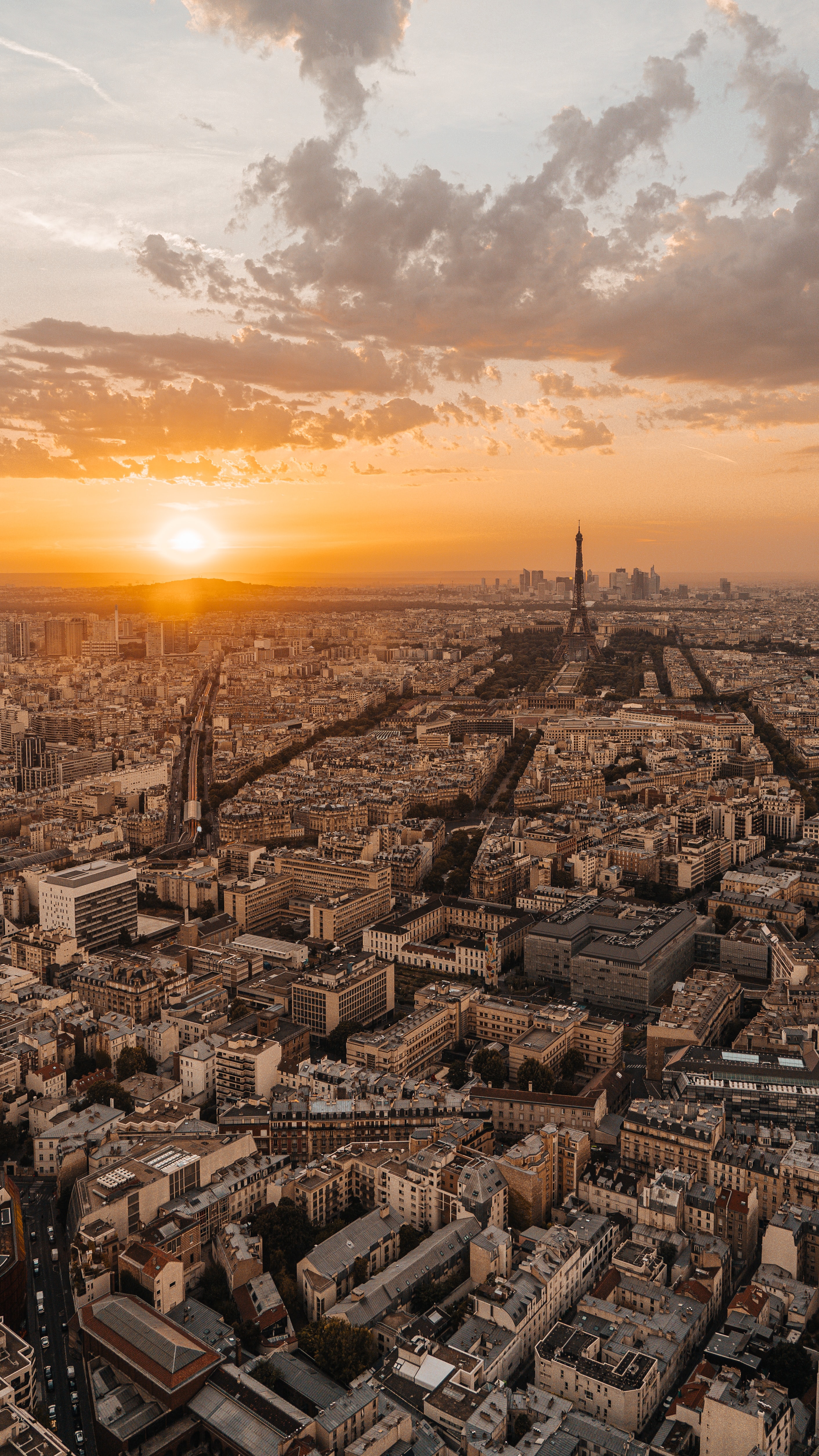 Download mobile wallpaper Roofs, City, Roof, Building, Cities, Sunset, France for free.