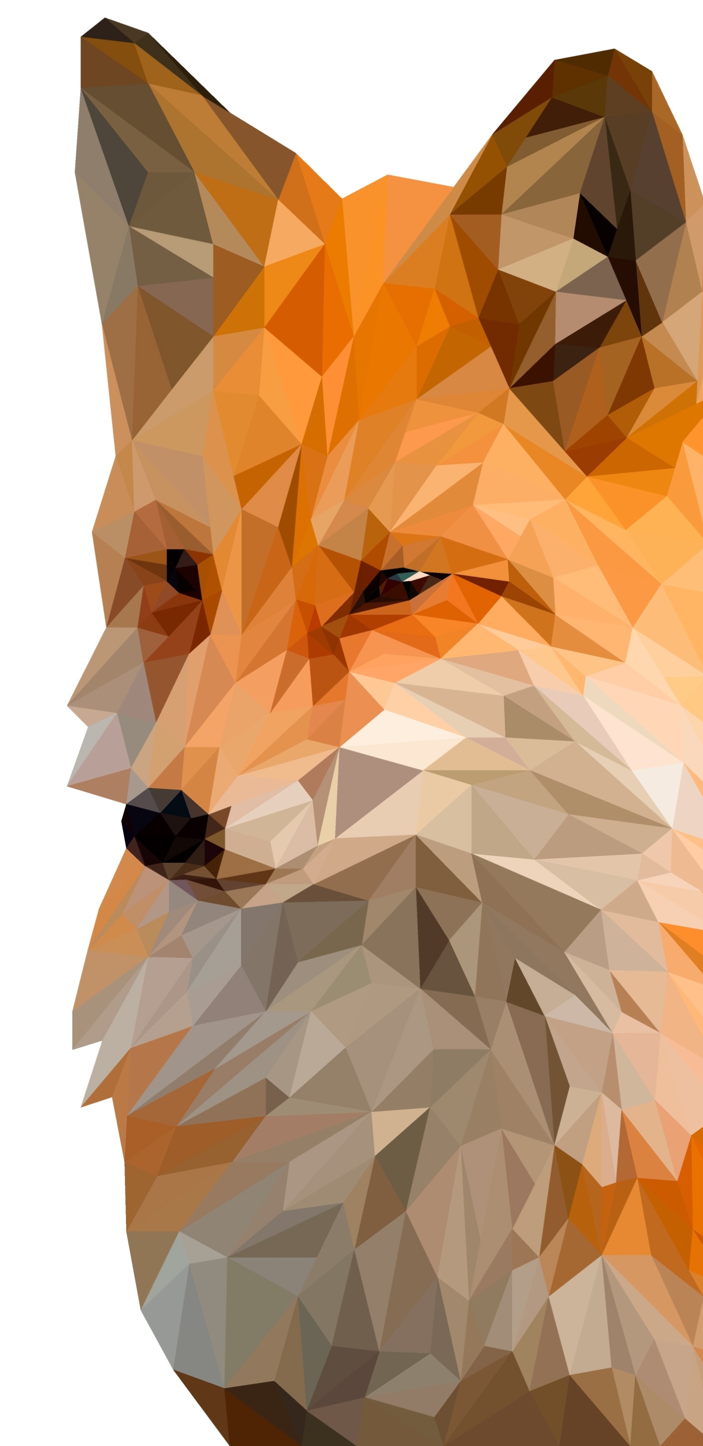 Download mobile wallpaper Abstract, Fox, Facets, Polygon, Low Poly for free.