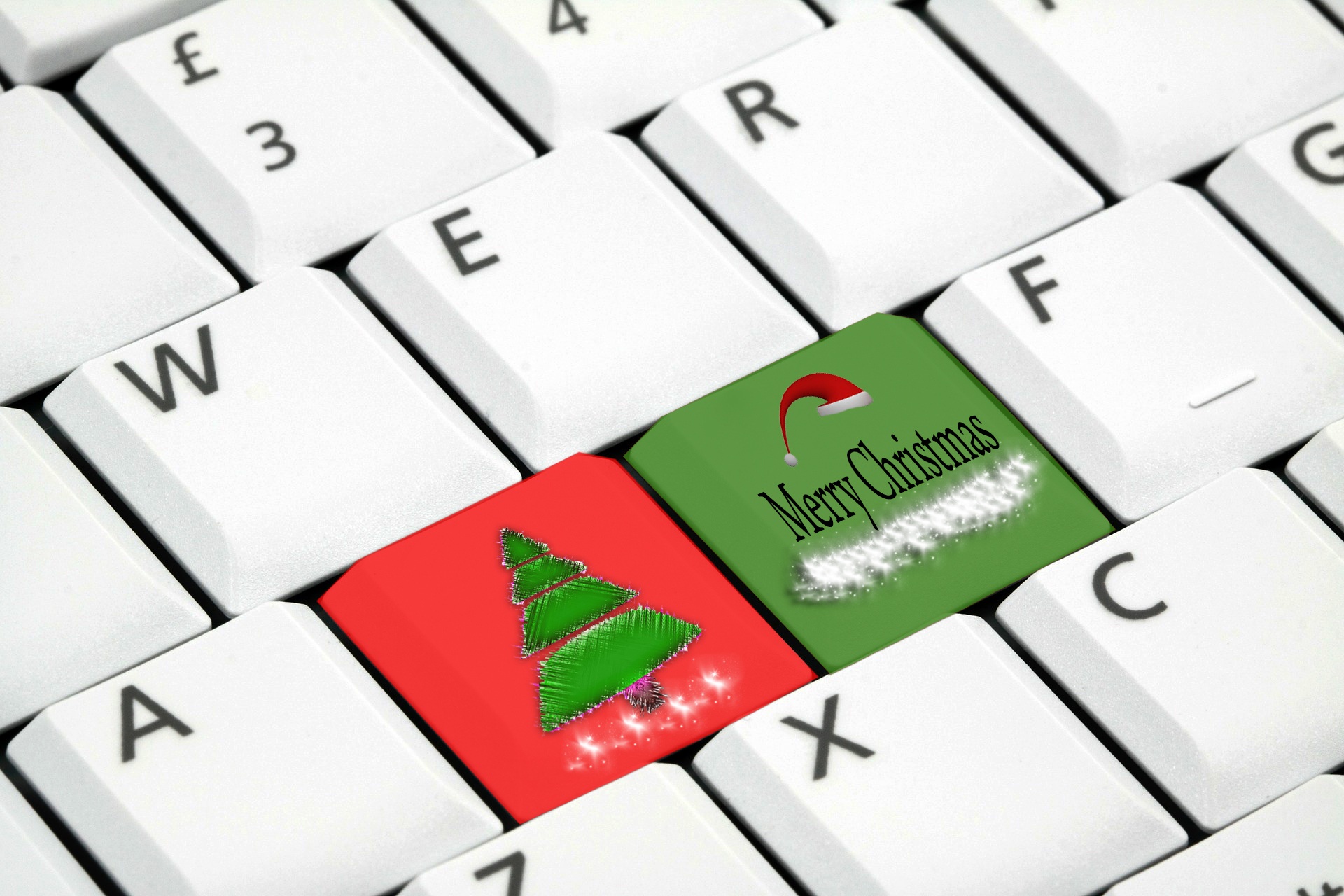 Laden Sie das Feiertage, Weihnachten, Tastatur, Frohe Weihnachten-Bild kostenlos auf Ihren PC-Desktop herunter