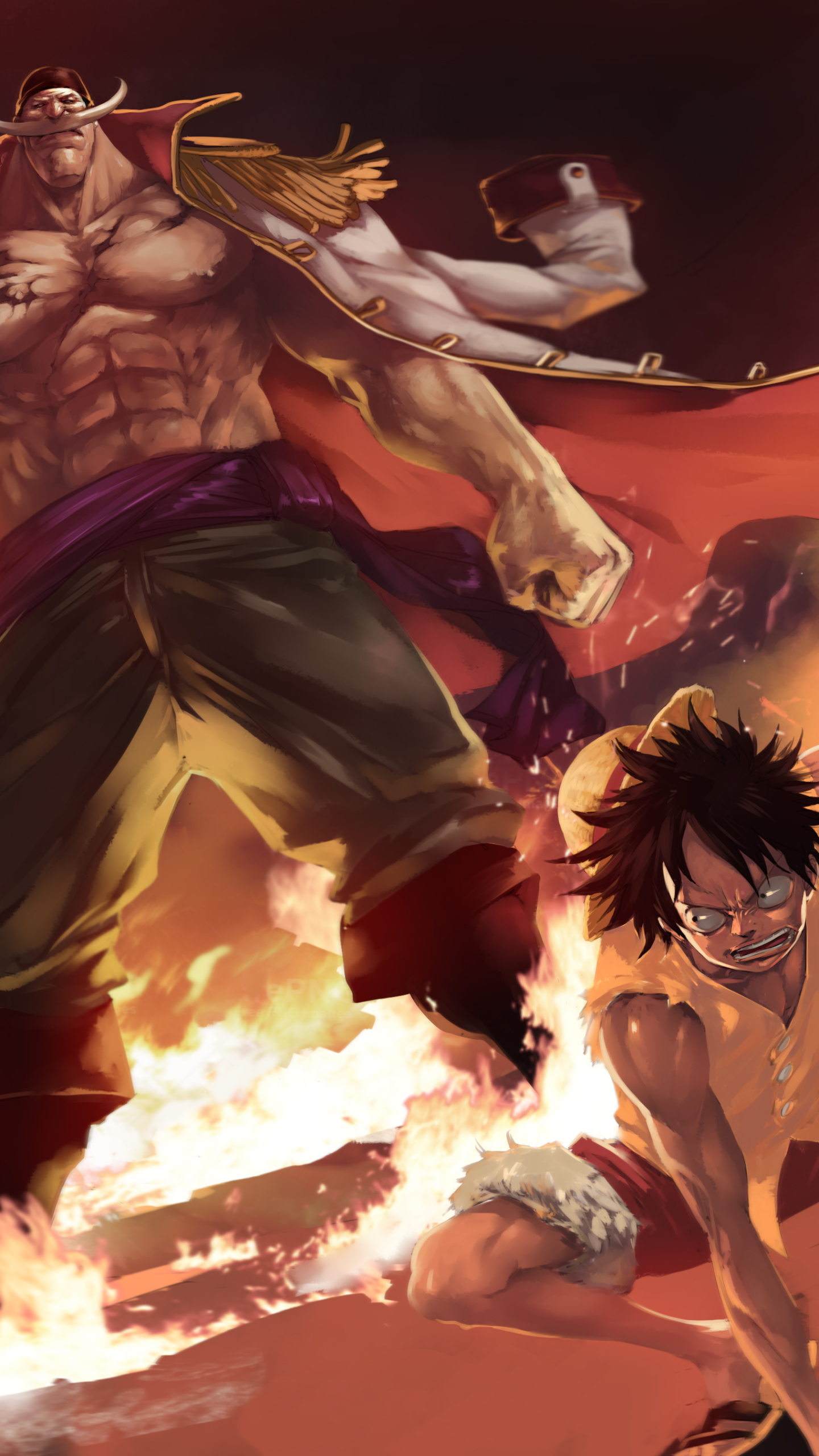 Download mobile wallpaper Anime, One Piece, Monkey D Luffy, Edward Newgate for free.