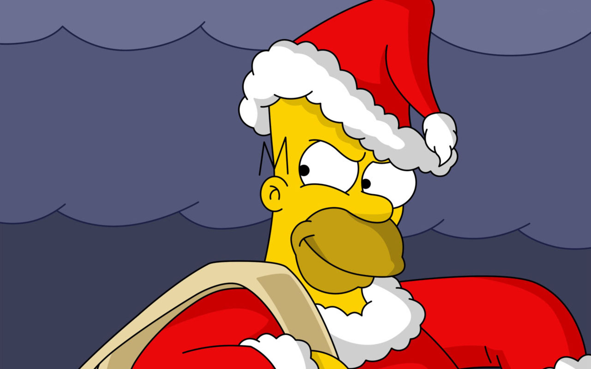 Download mobile wallpaper Homer Simpson, Christmas, Holiday, Santa, Santa Hat for free.