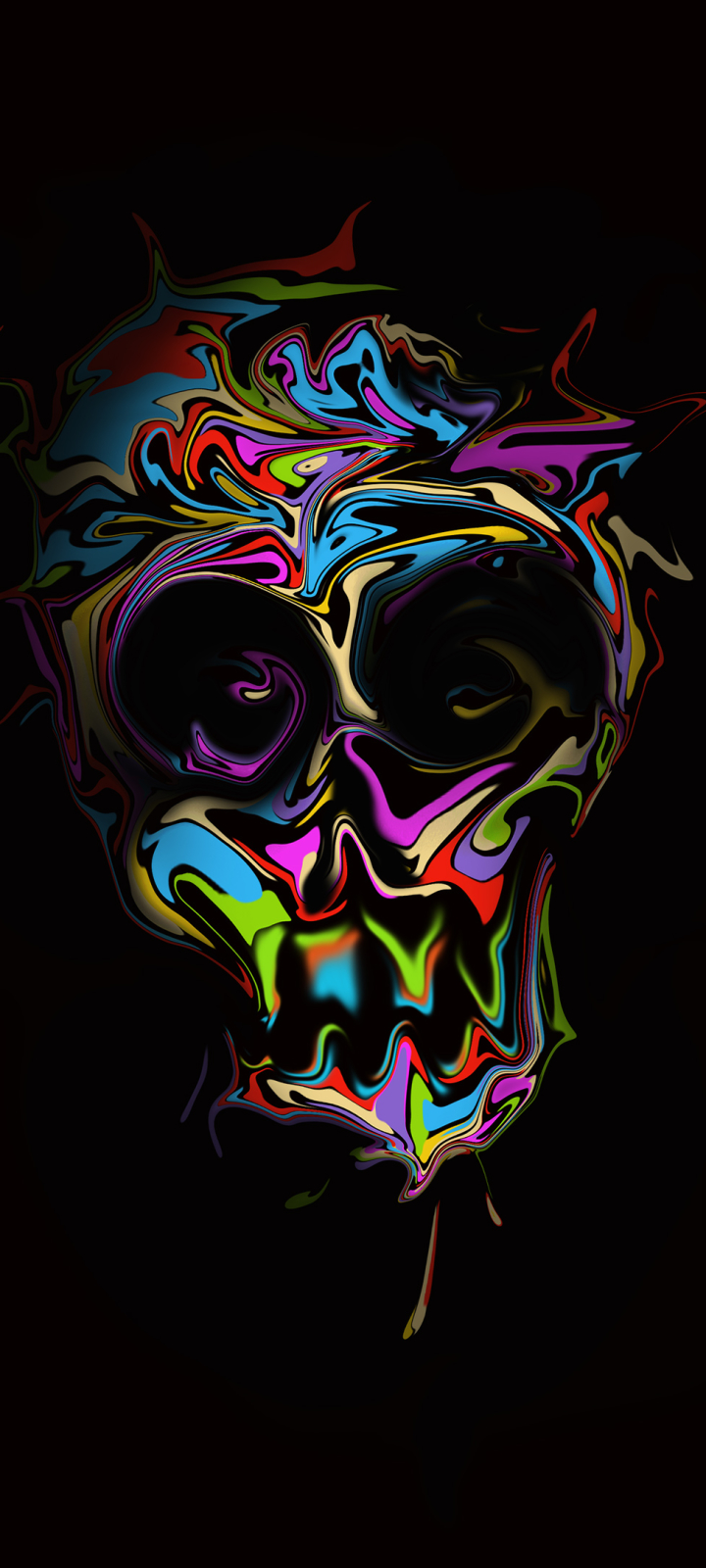 Download mobile wallpaper Dark, Colorful, Skull for free.