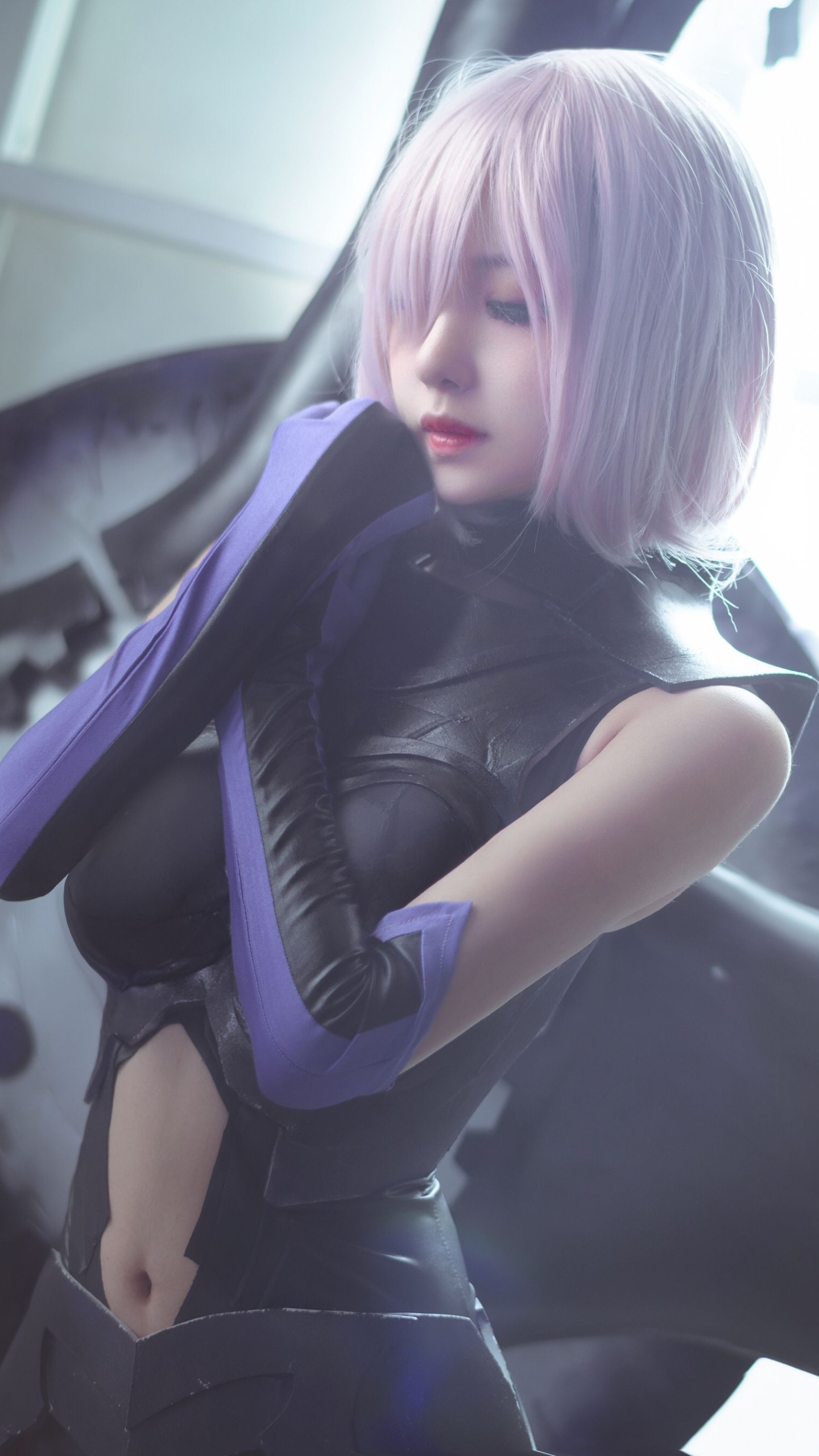 Download mobile wallpaper Women, Pink Hair, Asian, Short Hair, Lipstick, Cosplay, Fate/grand Order, Mashu Kyrielight for free.