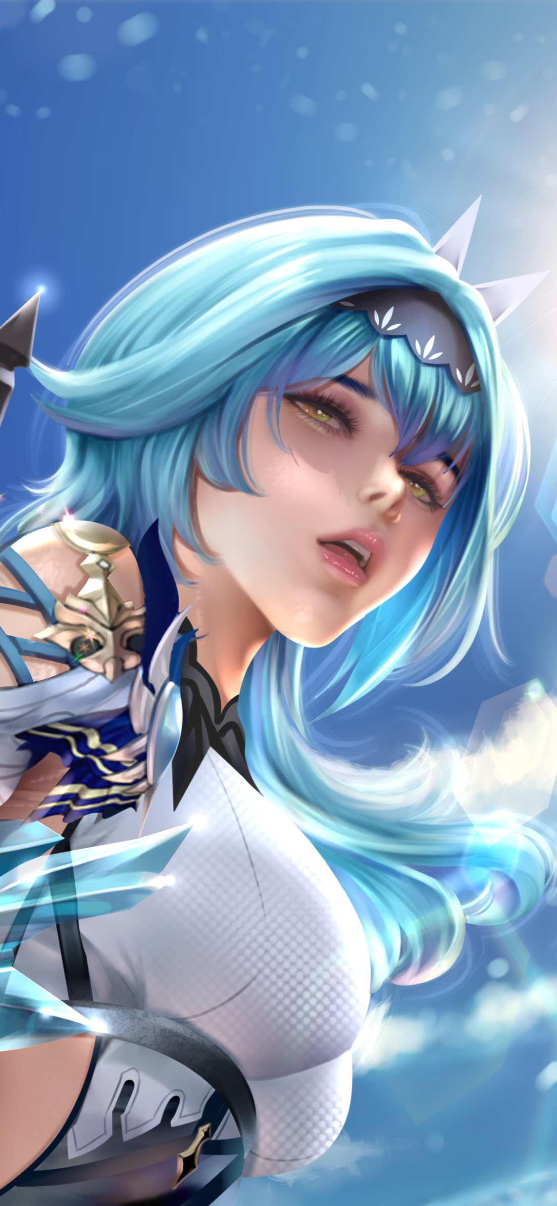 Download mobile wallpaper Blue Hair, Video Game, Genshin Impact, Eula (Genshin Impact) for free.