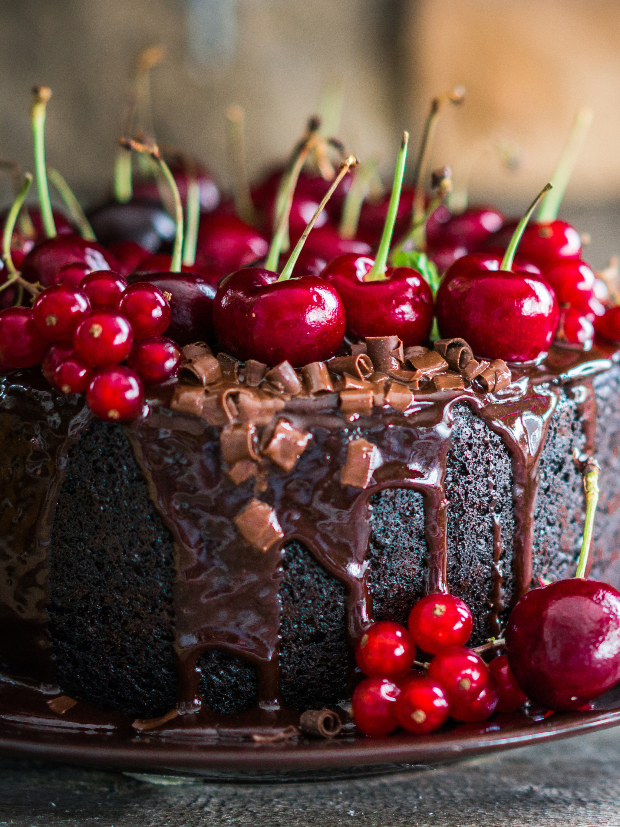 Download mobile wallpaper Food, Cherry, Dessert, Chocolate, Cake, Sweets for free.