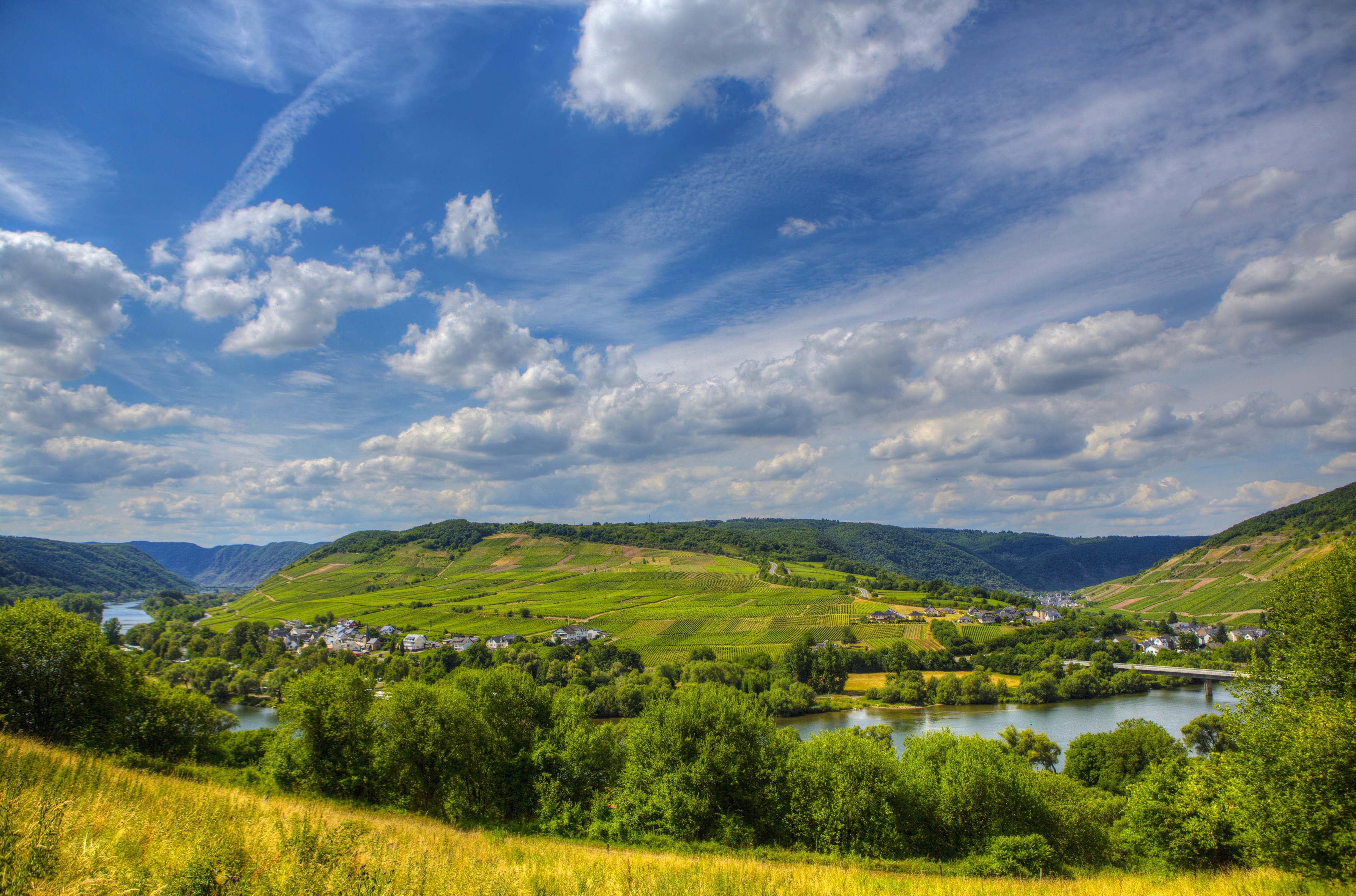 germany, sky, nature, rivers, sinsheim Smartphone Background
